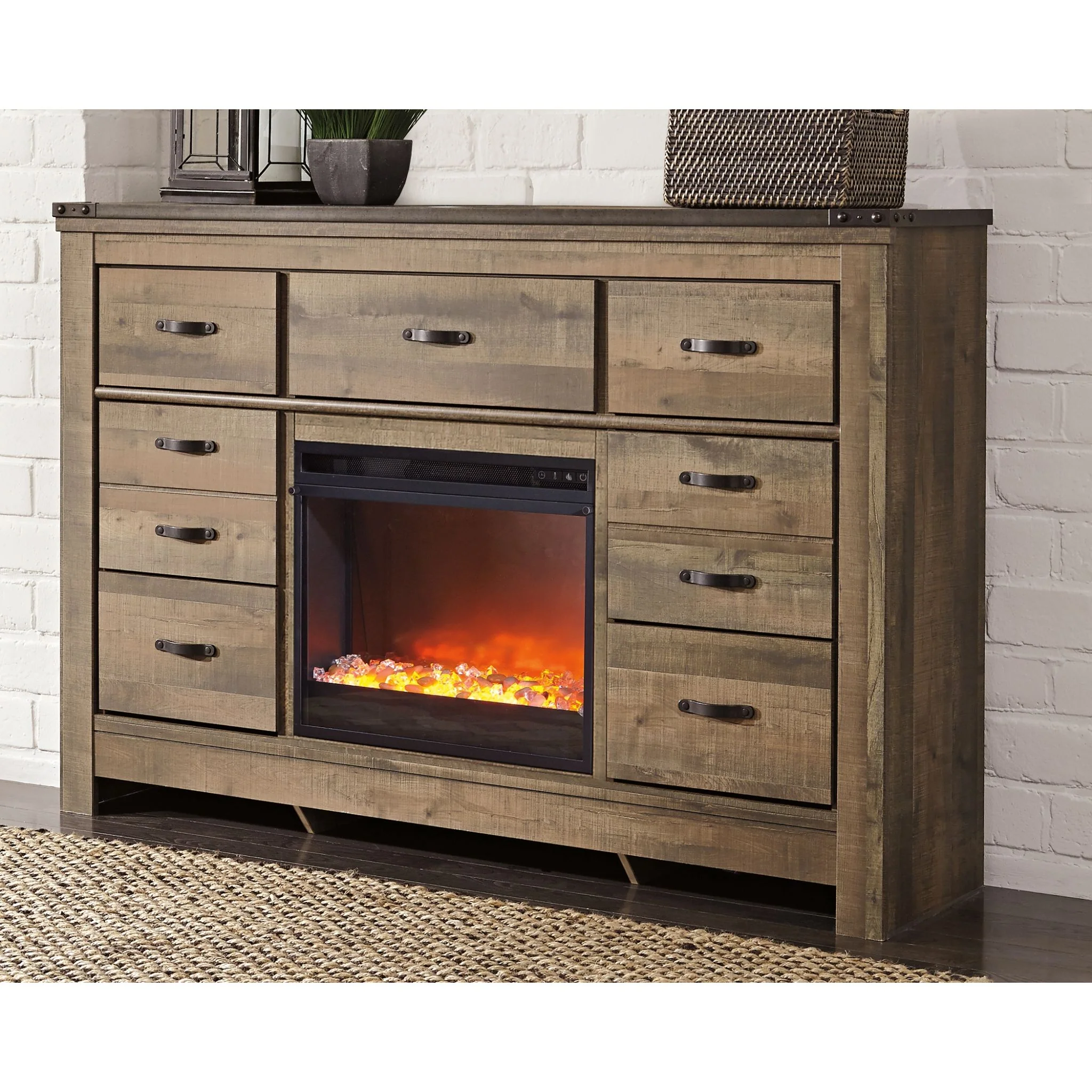 Trinell Dresser w/ Fireplace - Image 4