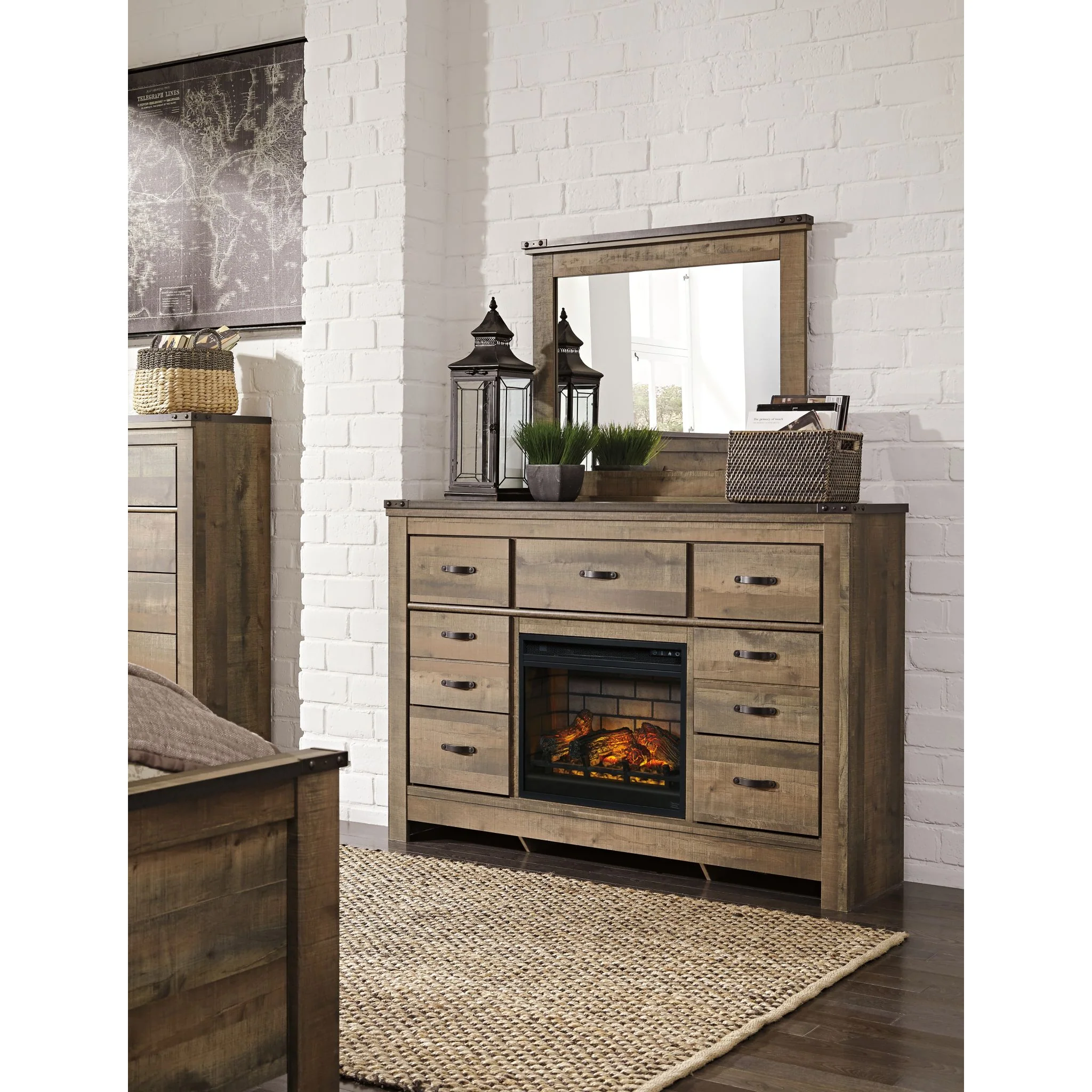 Trinell Dresser w/ Fireplace - Image 9