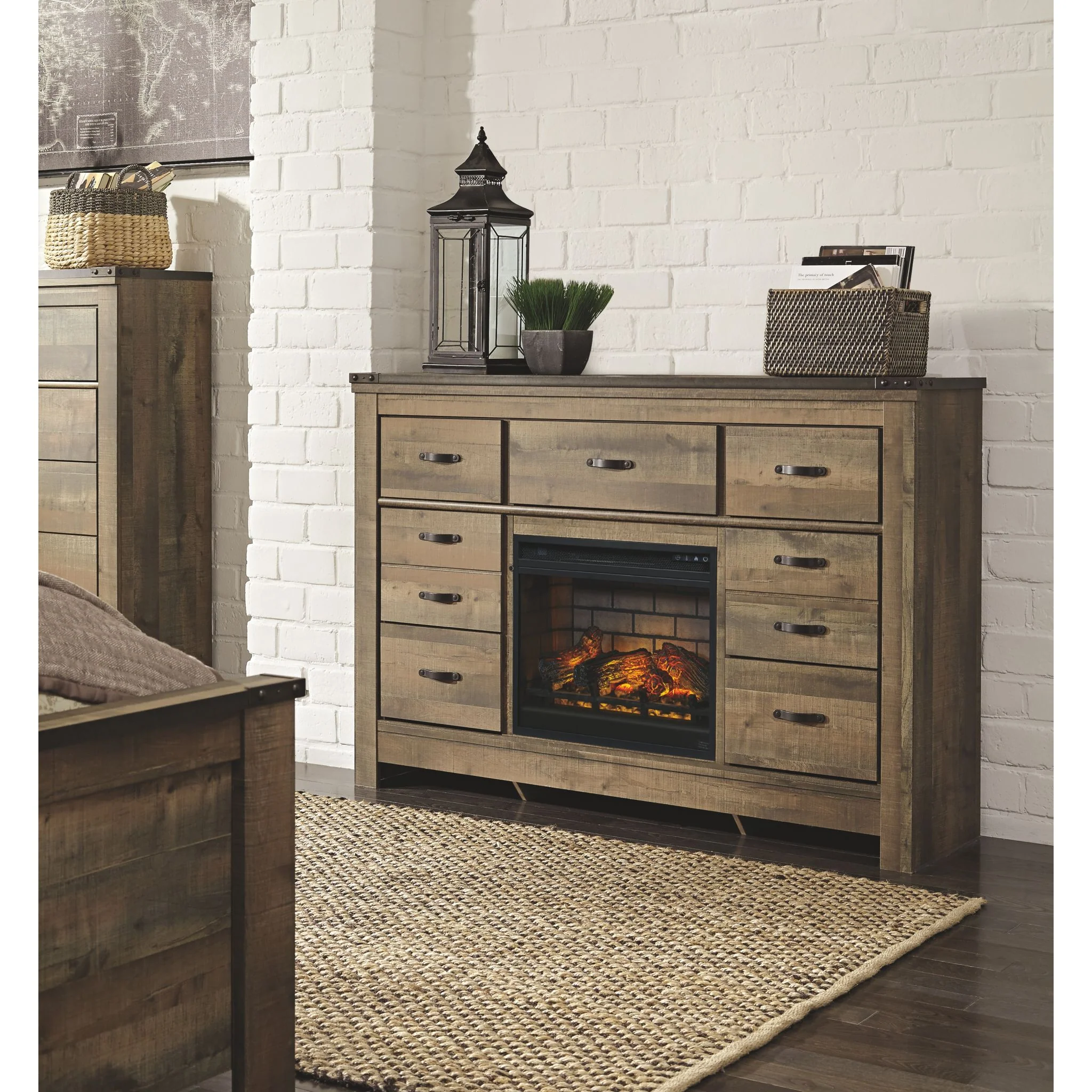 Trinell Dresser w/ Fireplace - Image 2