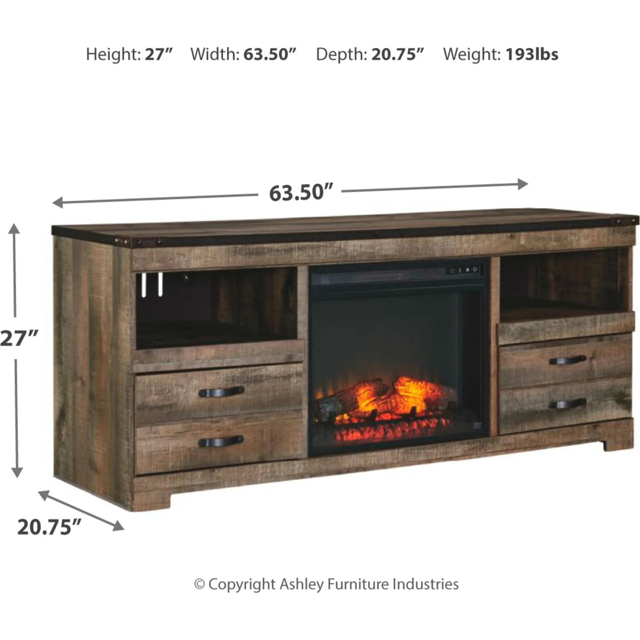 Trinell TV Stand with Fireplace - Image 4
