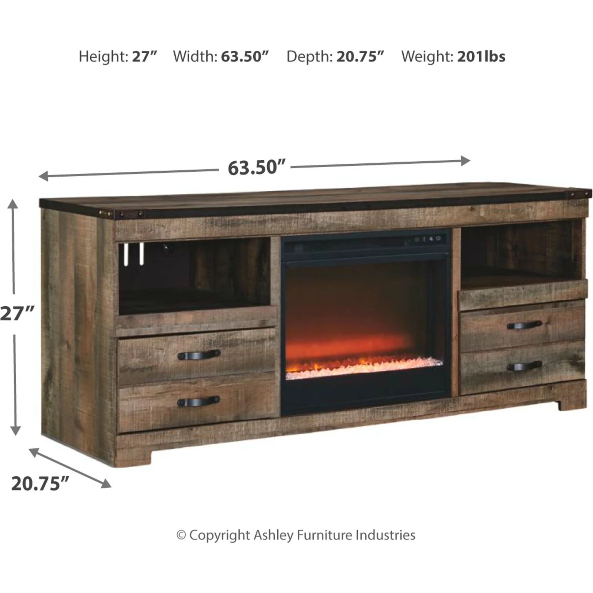 Trinell TV Stand with Fireplace - Image 4