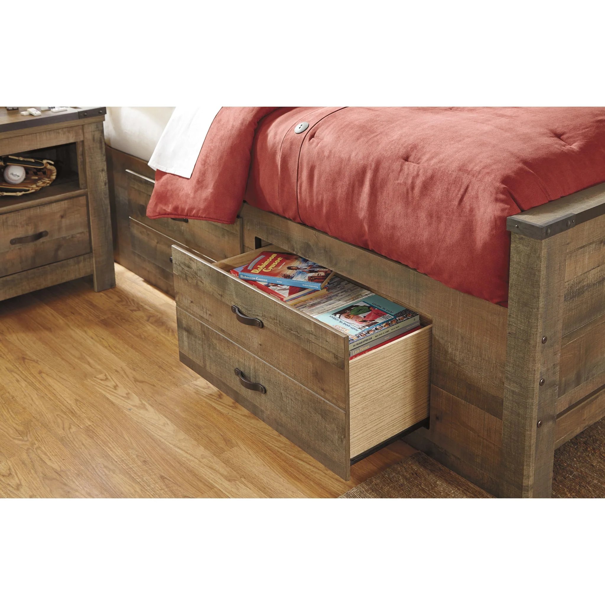 Trinell Bookcase Bed with 2 Drawer Storage - Image 4