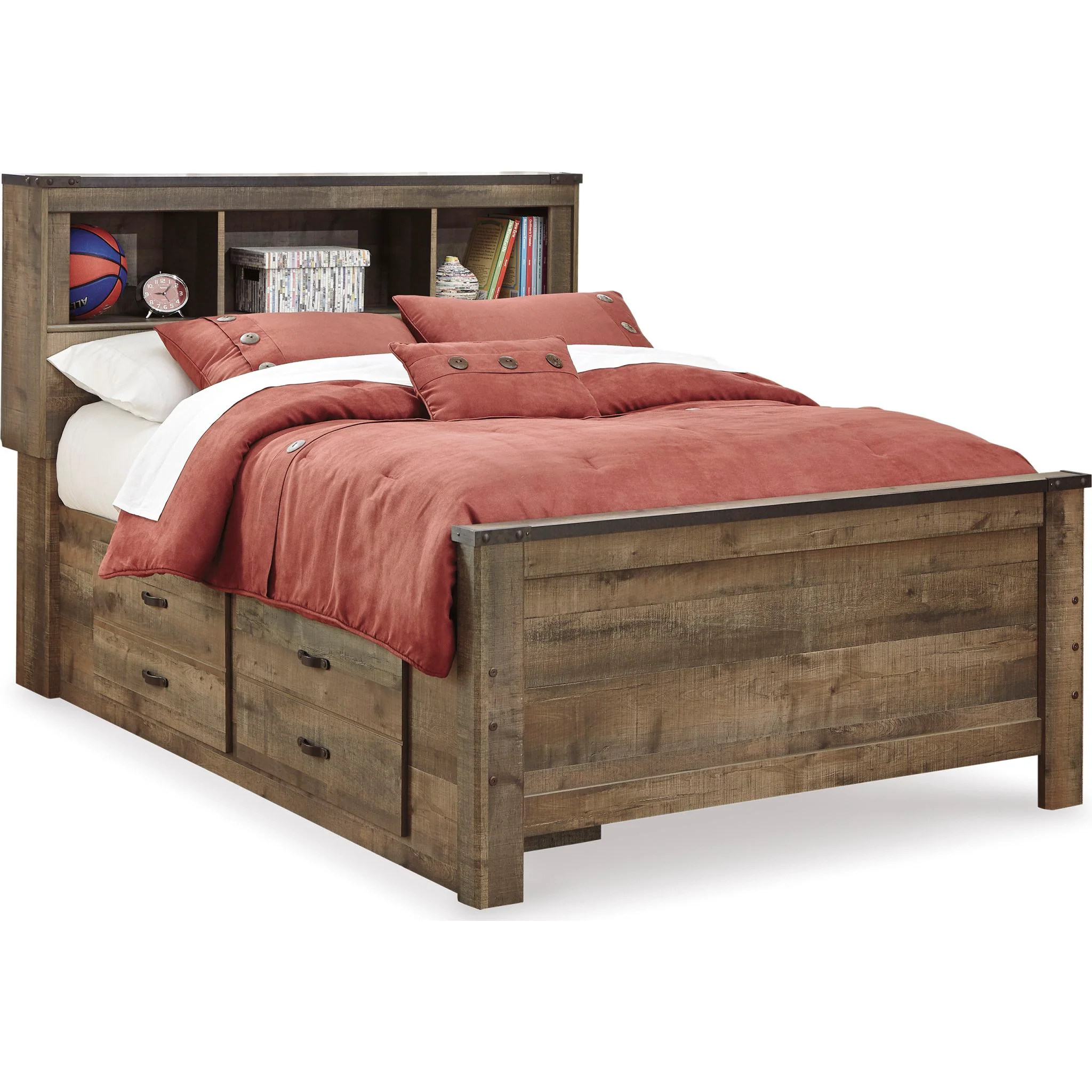 Trinell Bookcase Bed with 2 Drawer Storage - Image 7
