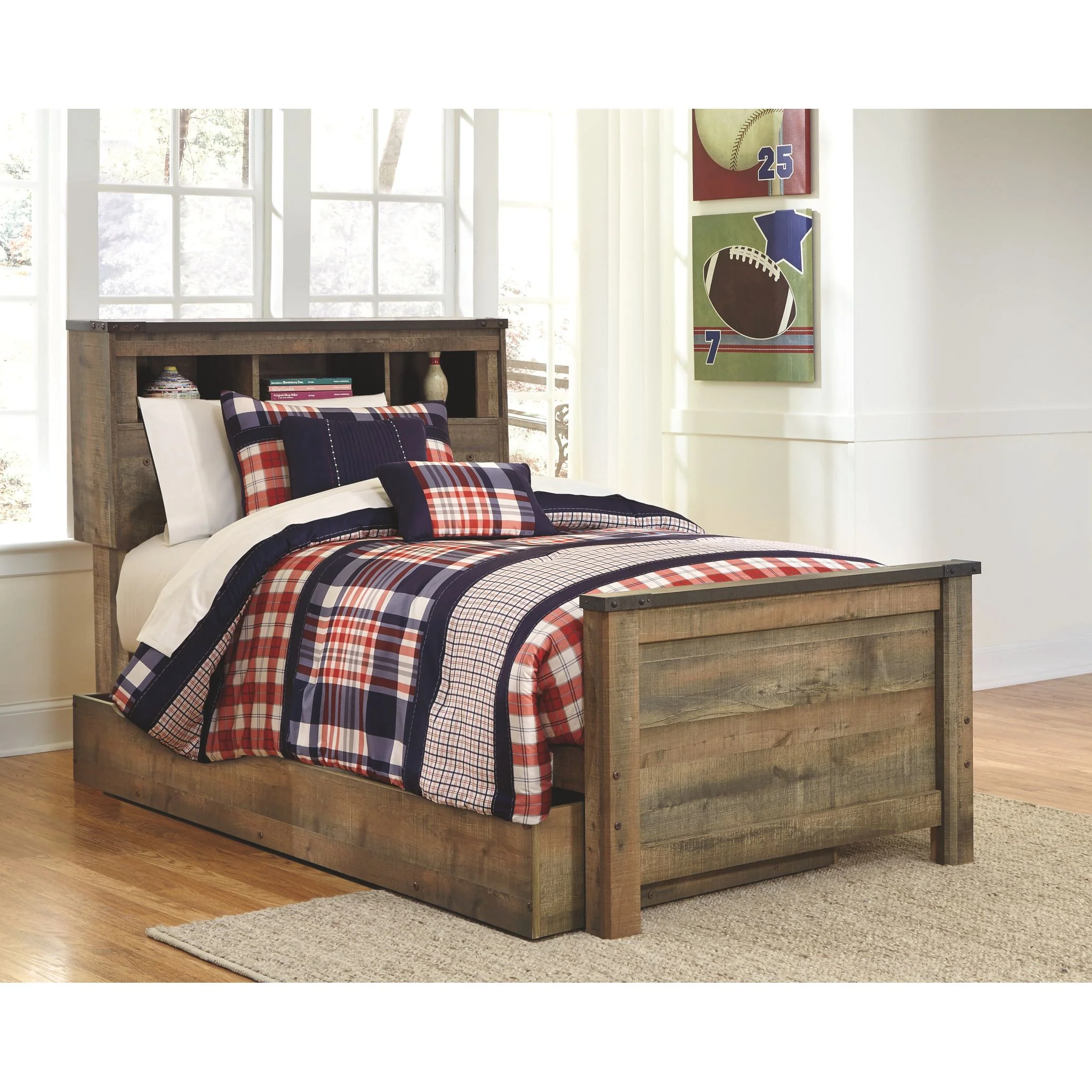 Trinell Twin Bookcase Bed with Drawer - Image 2