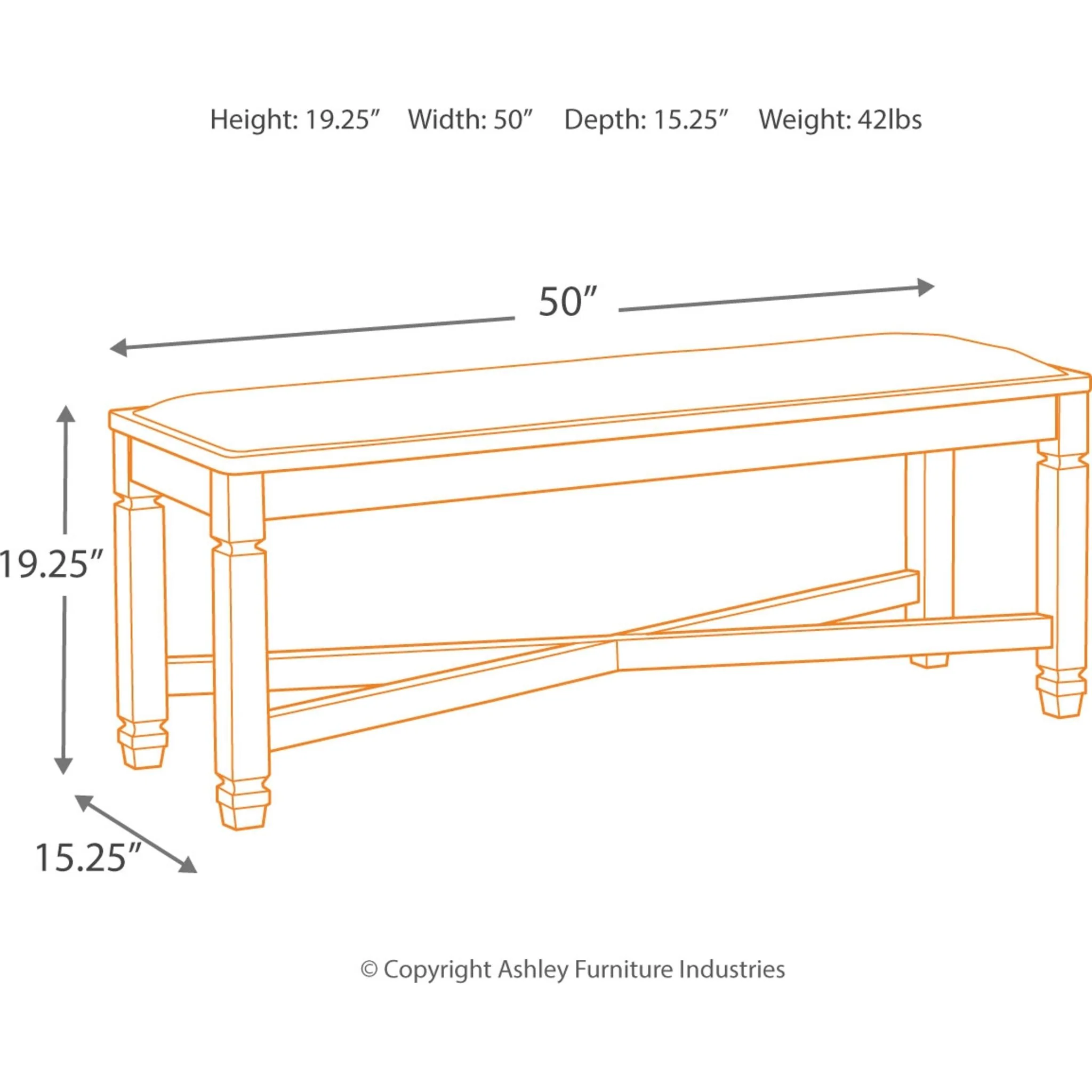 Tyler Creek Dining Bench - Image 4