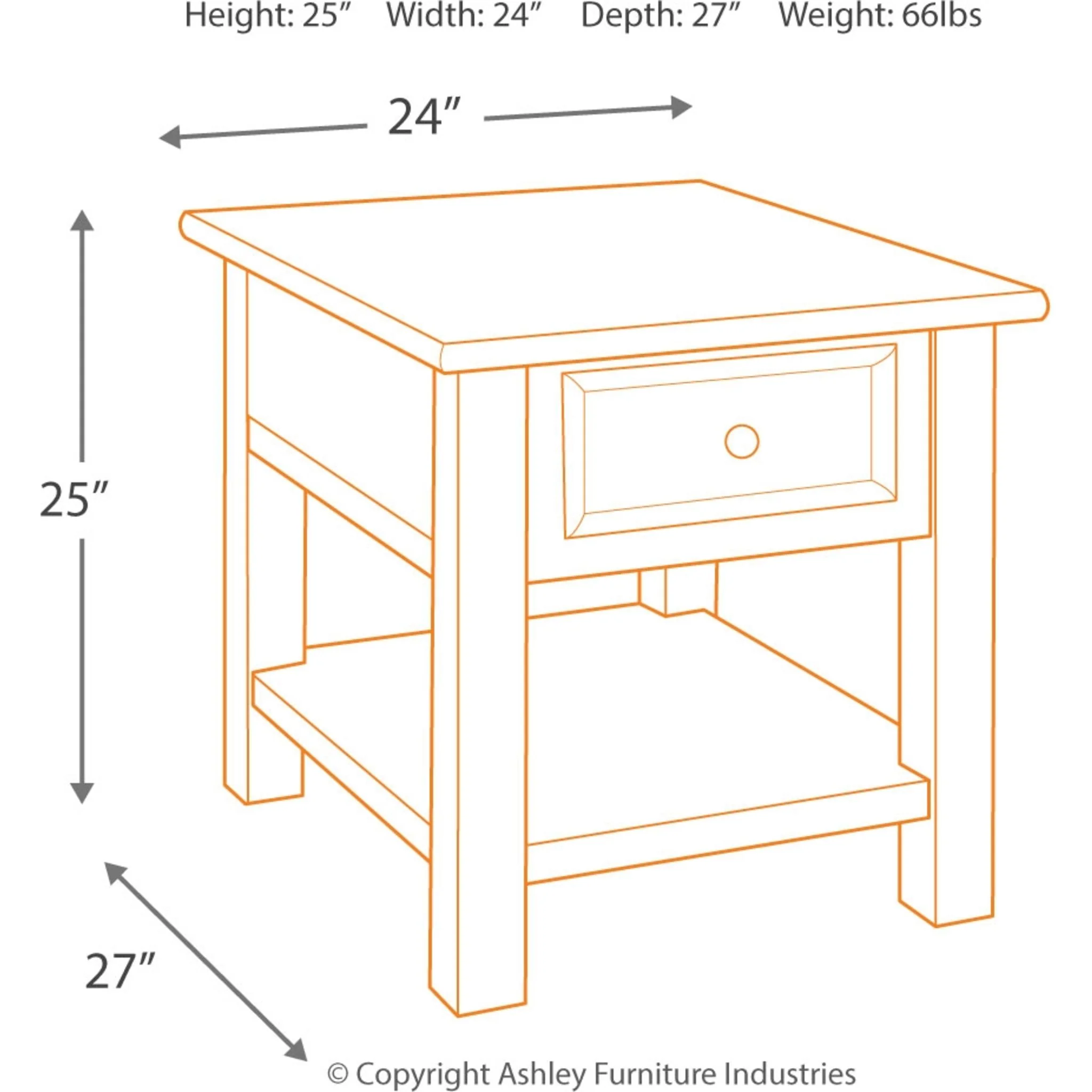 Tyler Creek Rectangle End Table - Image 11