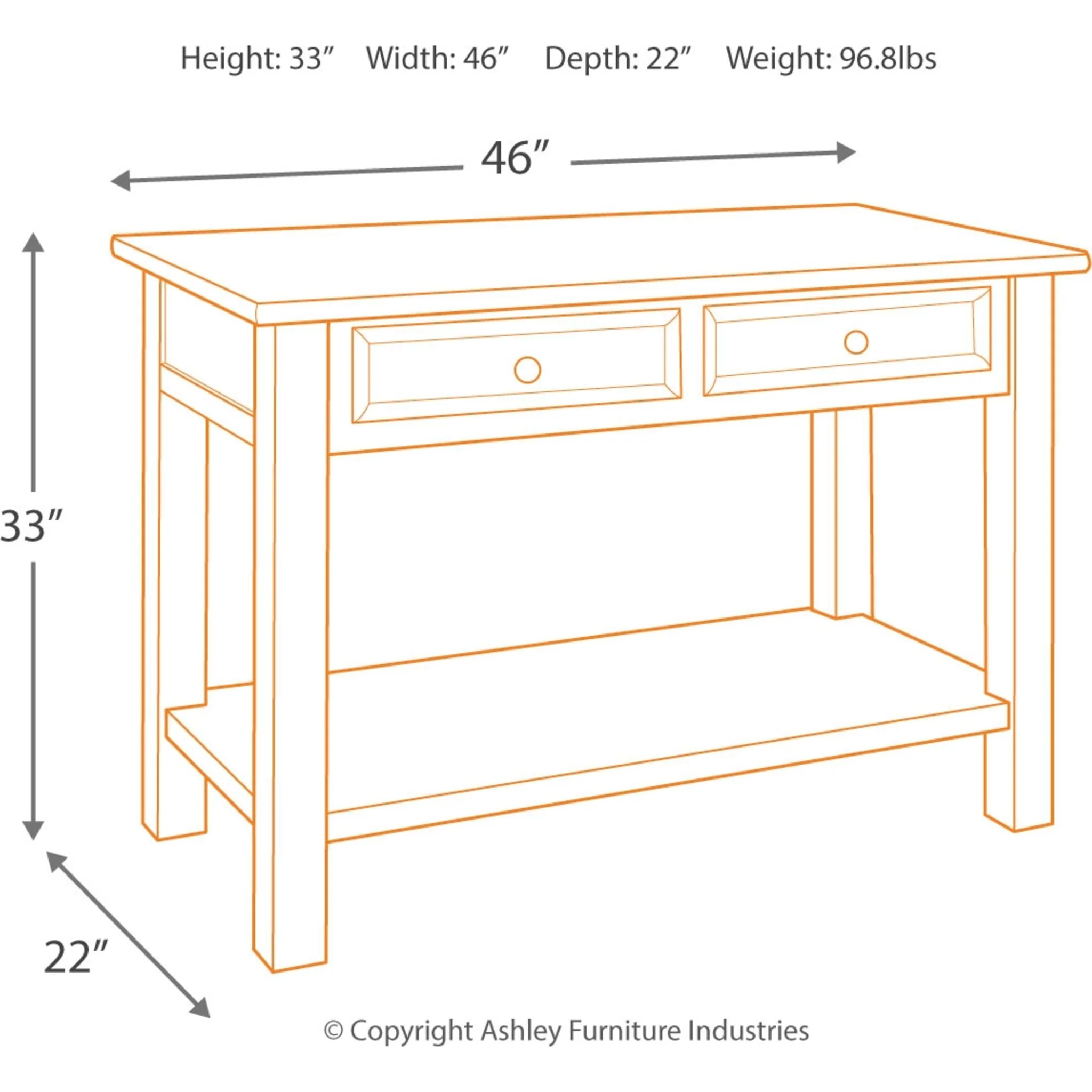 Tyler Creek Sofa Table - Image 10