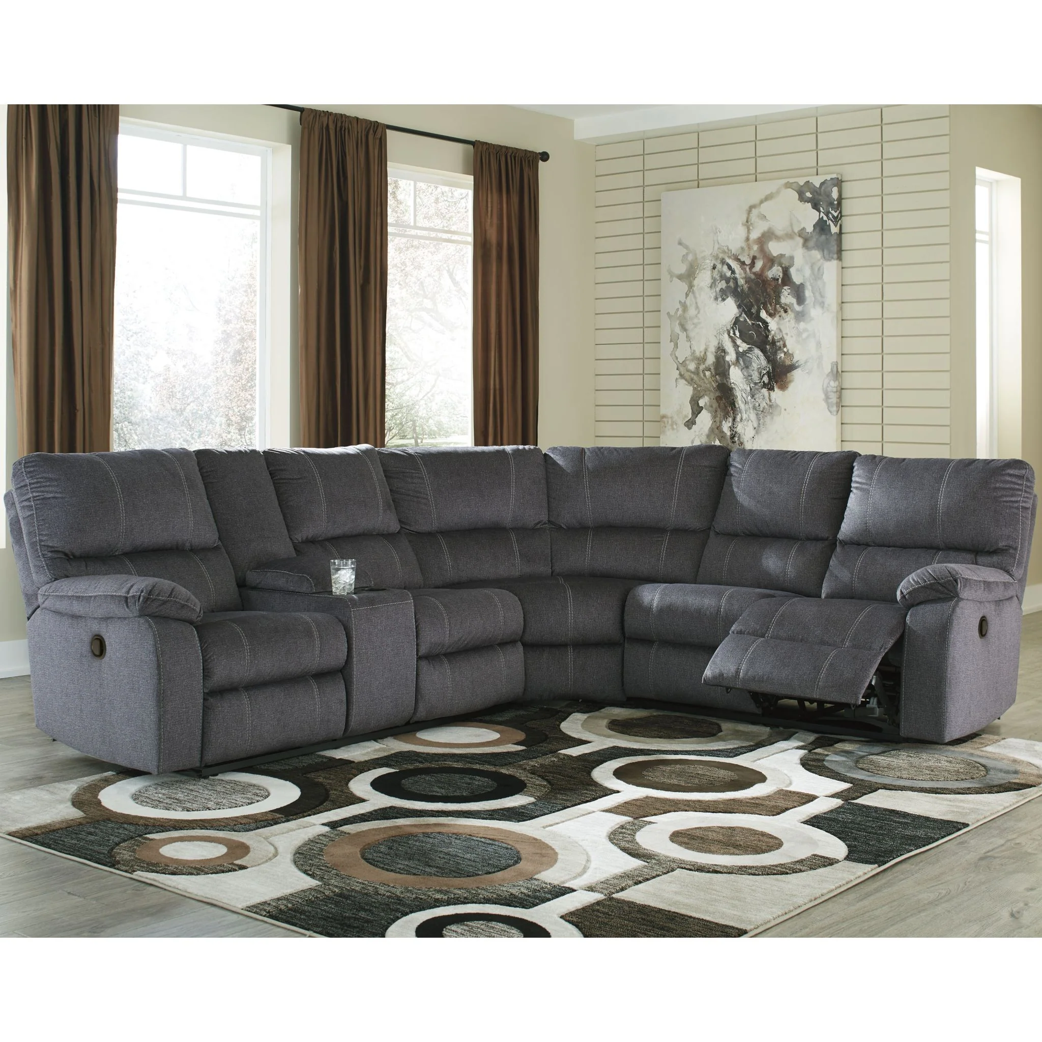 Urbino 3 Piece Reclining Sectional - Image 5