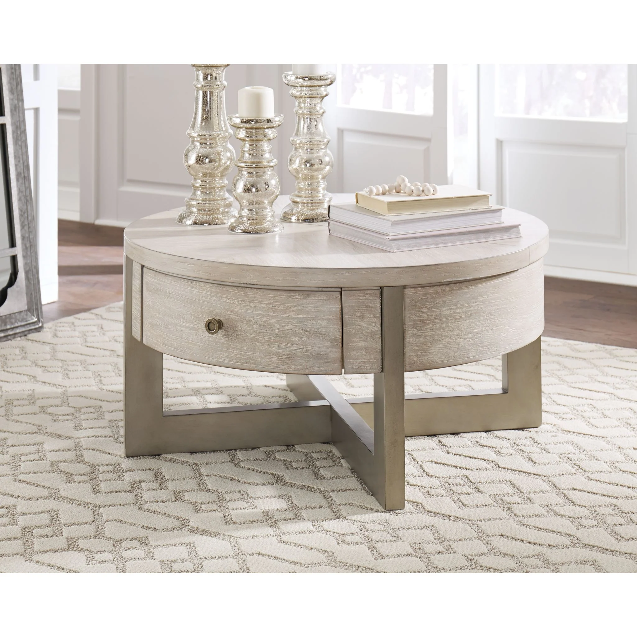 Urlander Round Lift Top Cocktail Table - Image 2