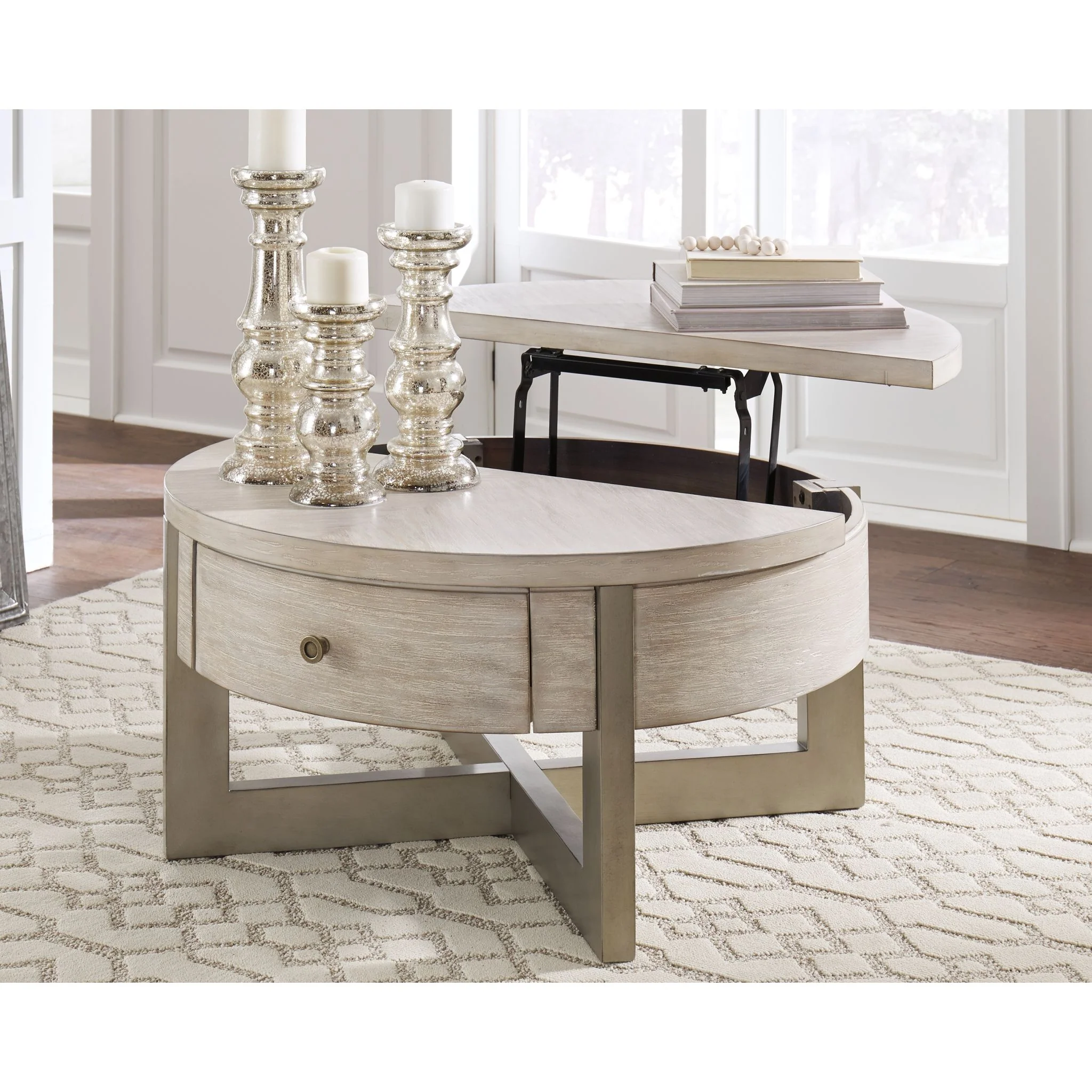 Urlander Round Lift Top Cocktail Table - Image 3