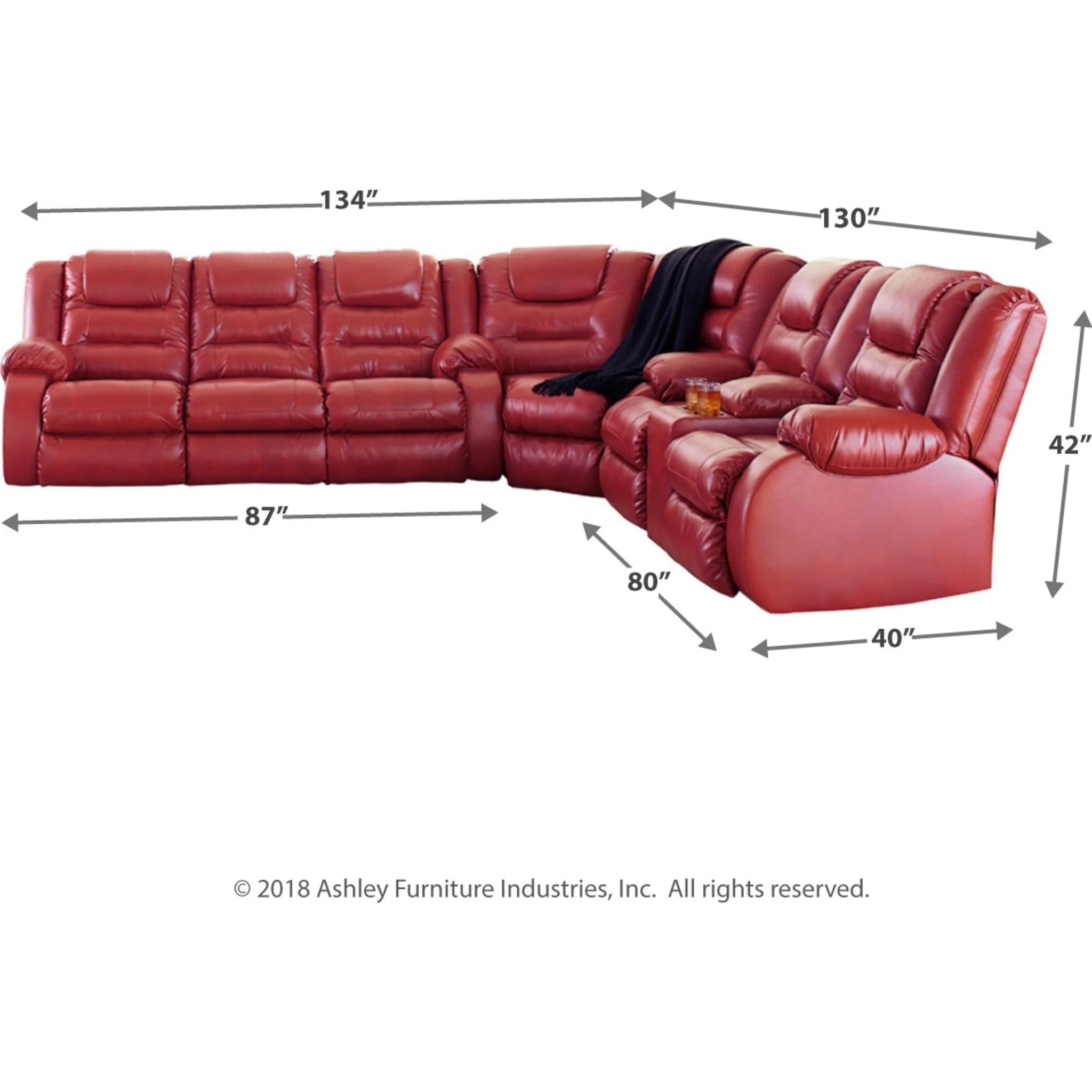 Vacherie 3 Piece Reclining Sectional - Image 4