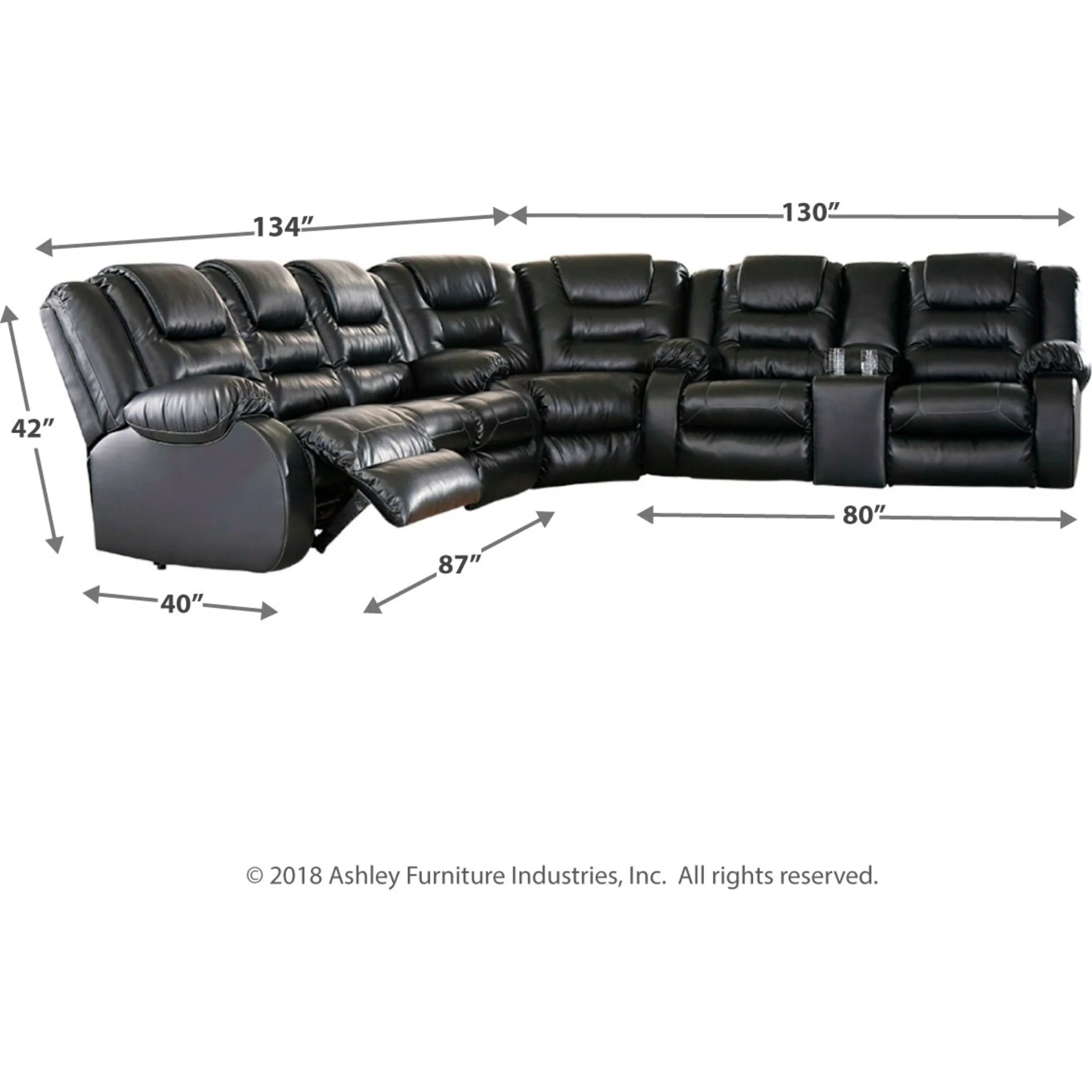 Vacherie 3 Piece Reclining Sectional - Image 2