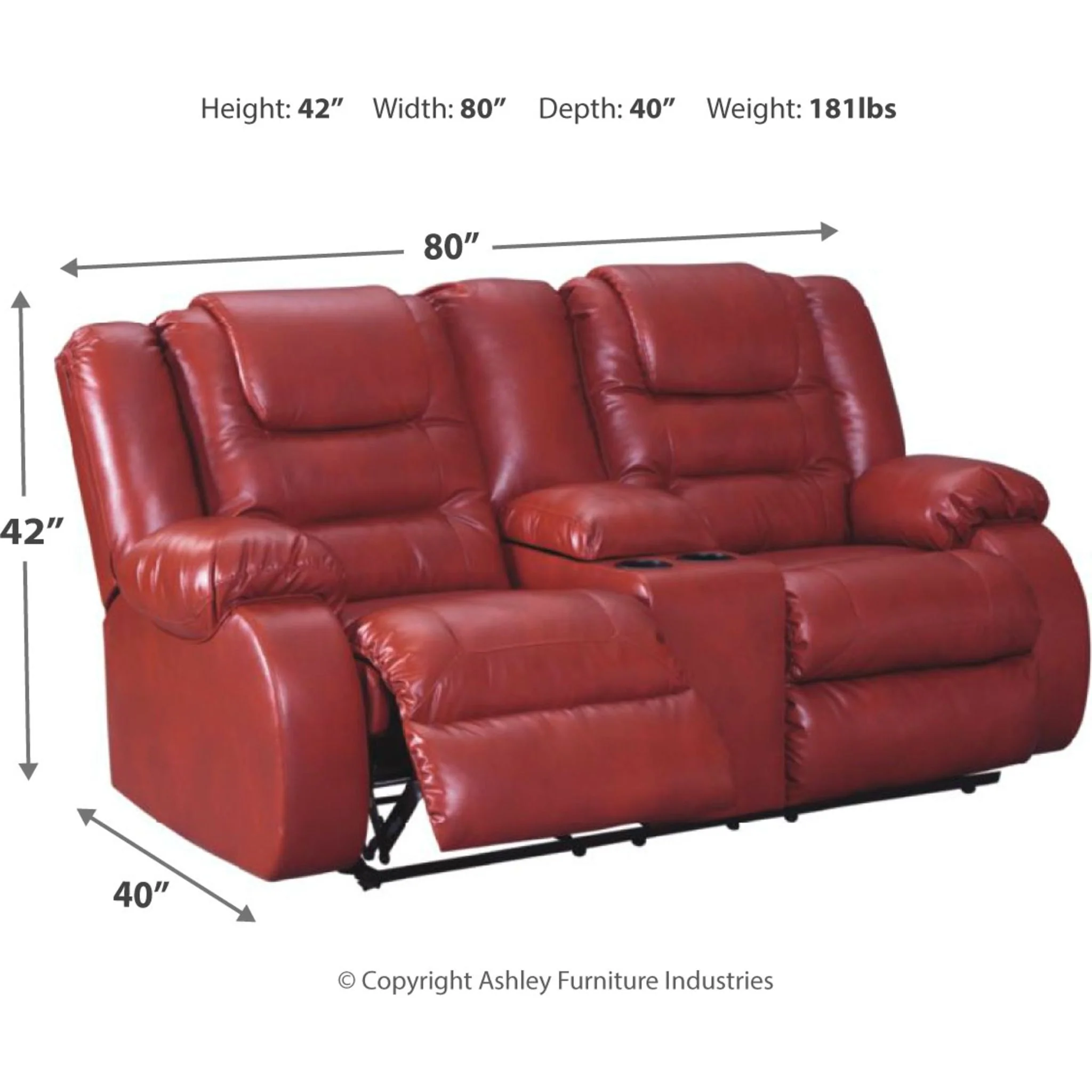 Vacherie Reclining Loveseat with Console - Image 2