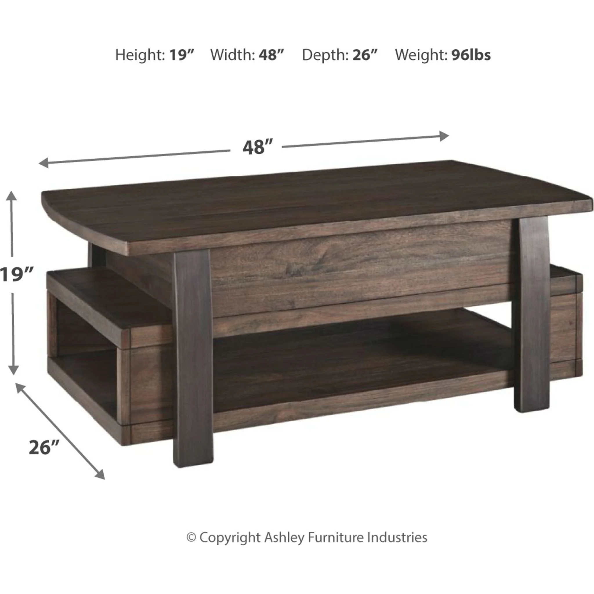 Vailbry Coffee Table with Lift Top - Image 11