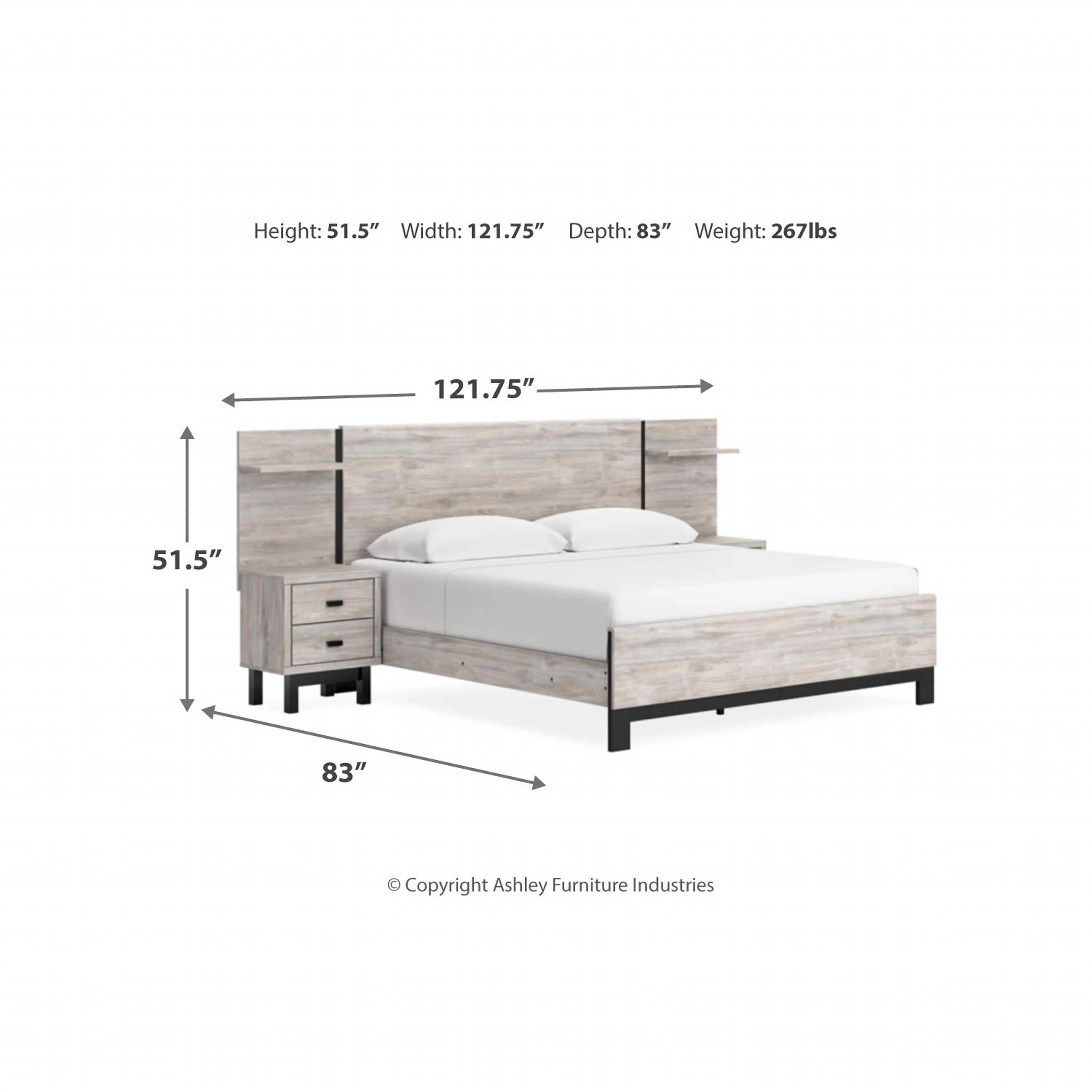 Vessalli Panel Bed with Nightstands - Image 11