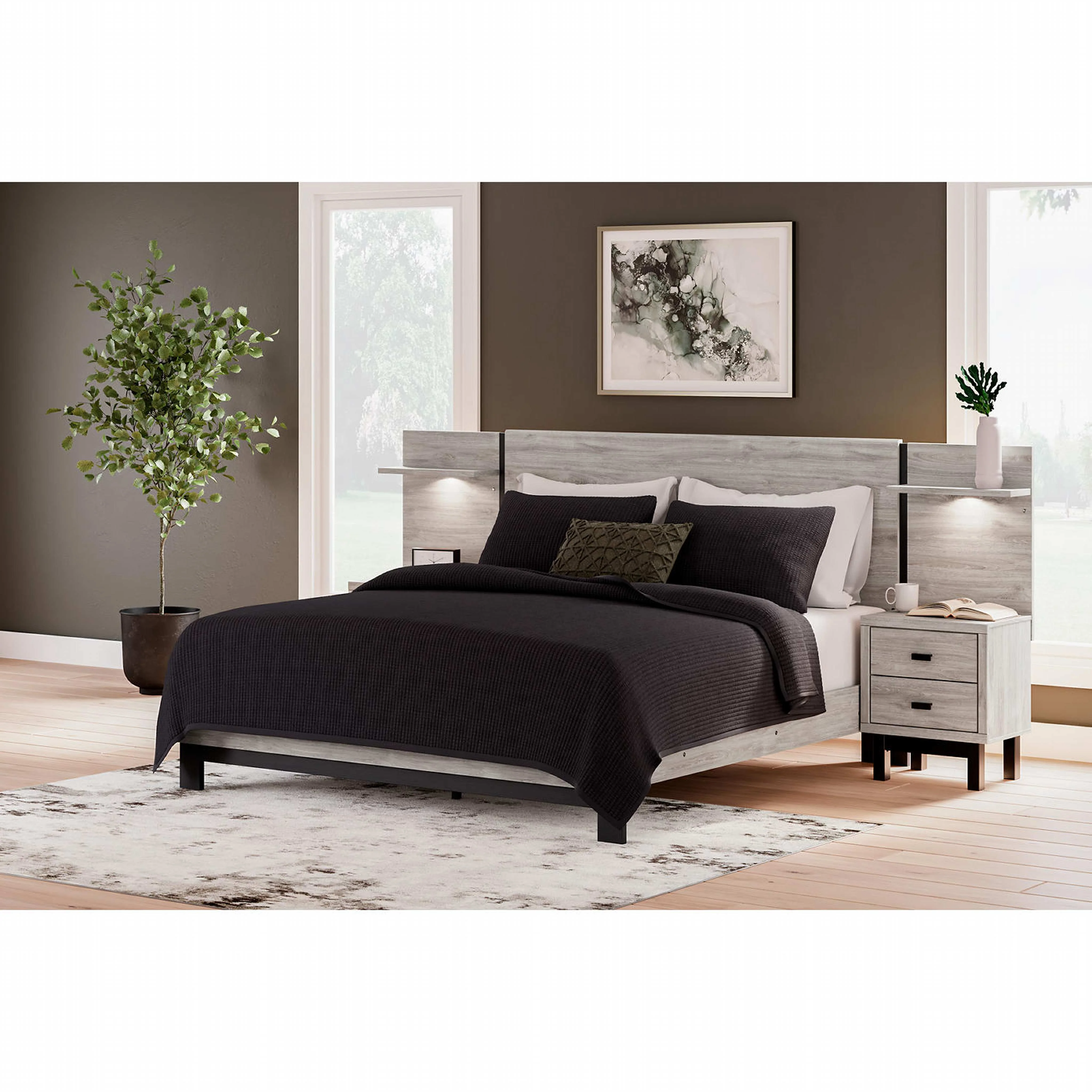 Vessalli Panel Bed with Nightstands - Image 12