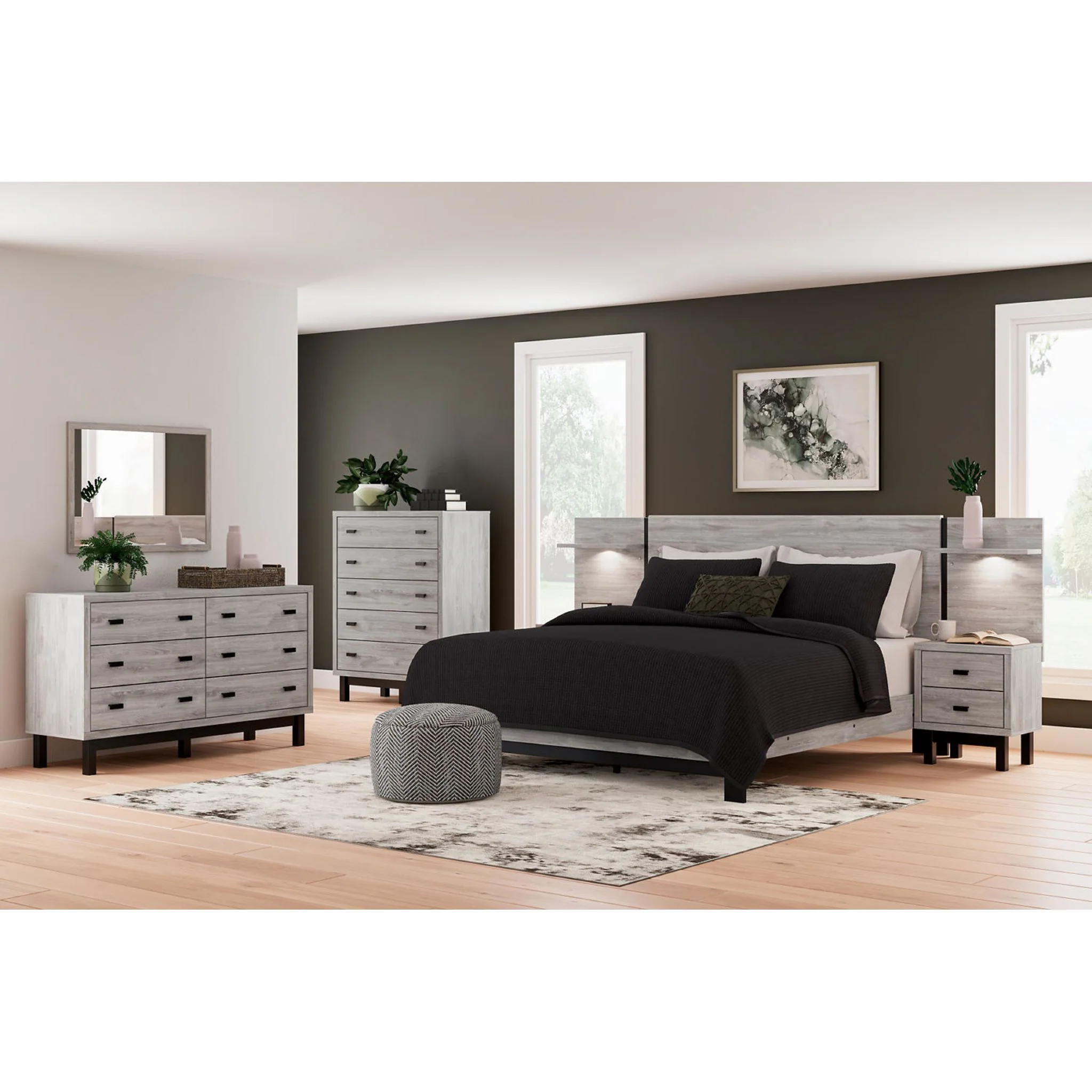 Vessalli Panel Bed with Nightstands - Image 13