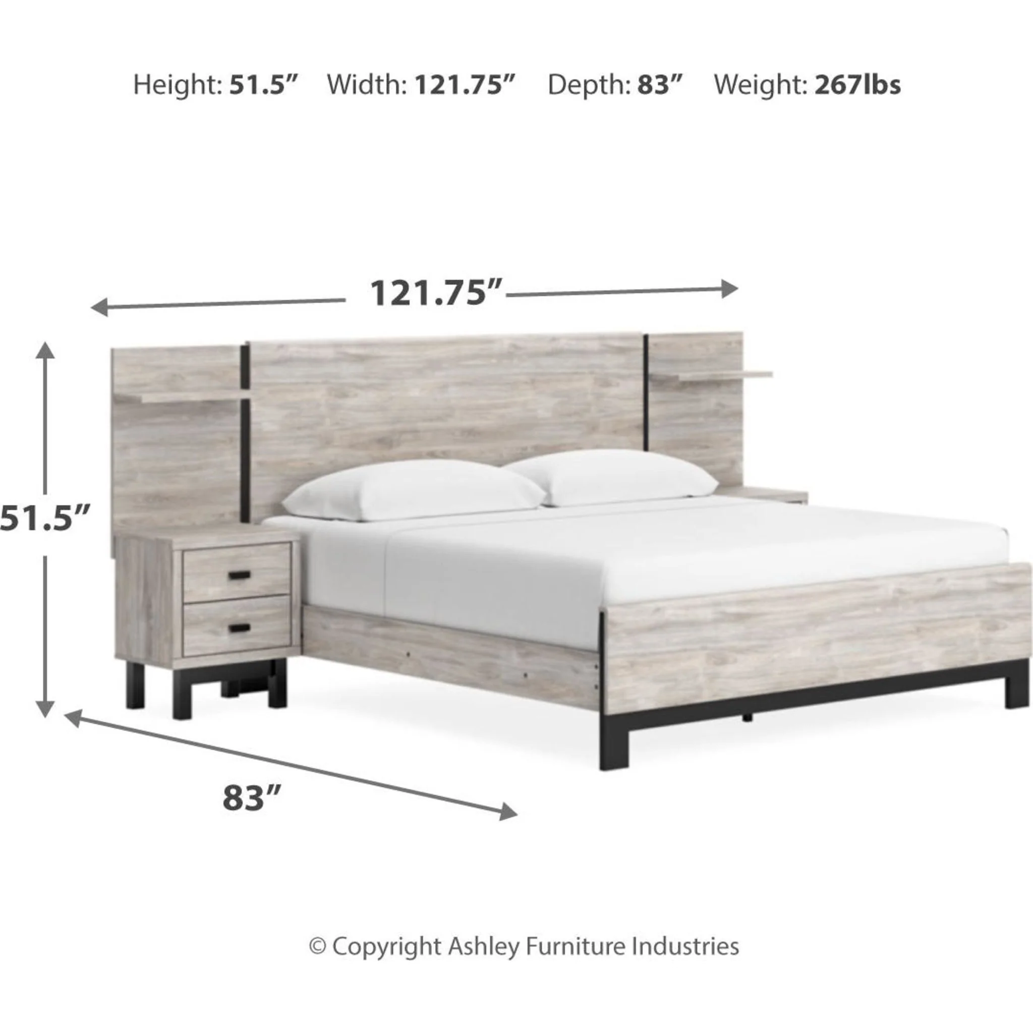 Vessalli Panel Bed with Nightstands - Image 15
