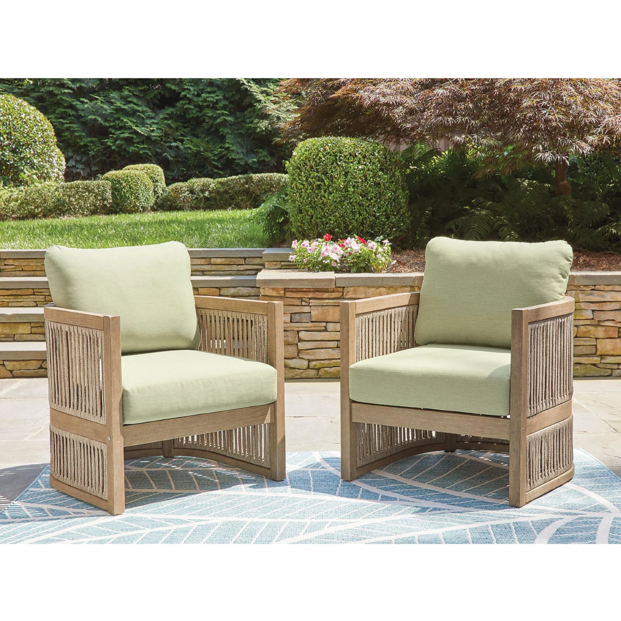 Vision Lane Outdoor Lounge Chair with Cushion (set of 2) - Image 2