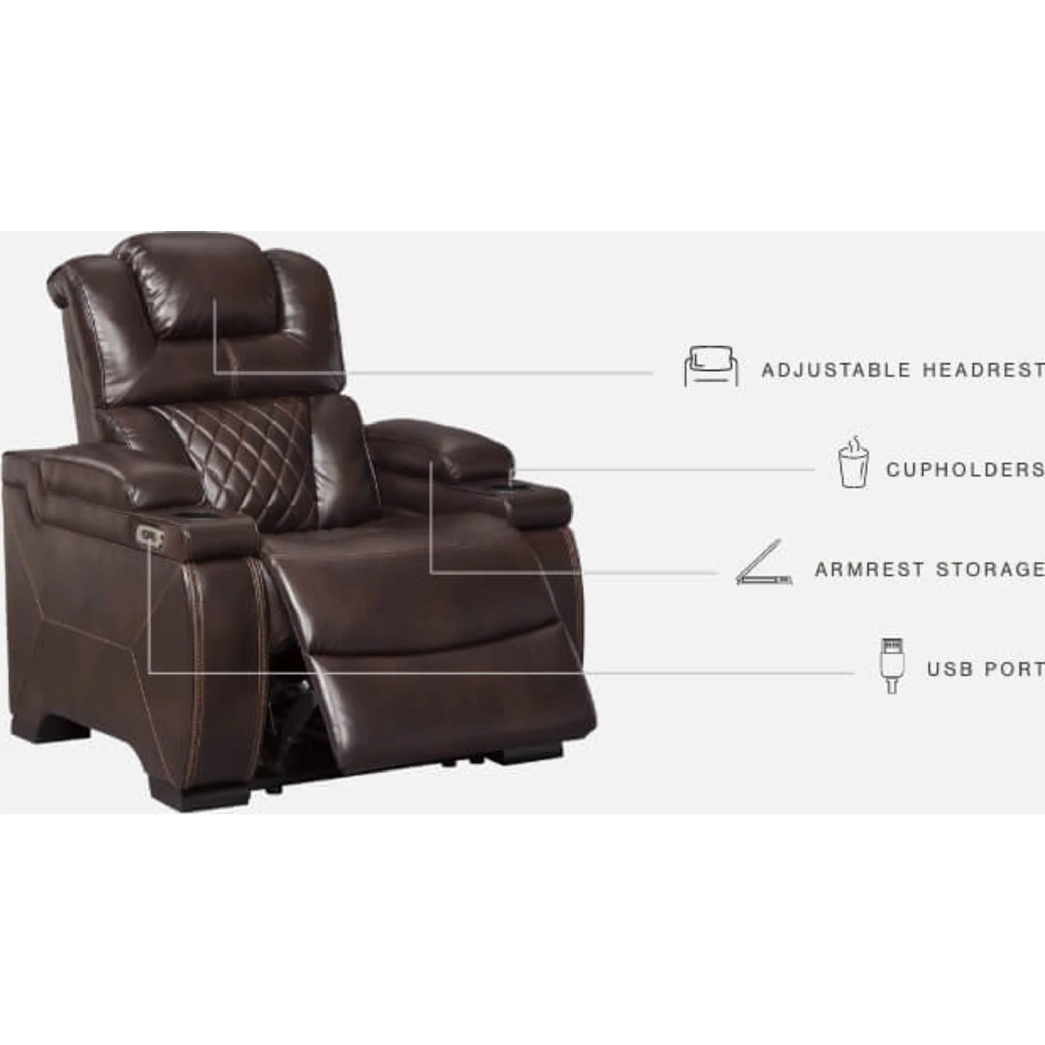 Warnerton Power Recliner with Adjustable Headrest - Image 4