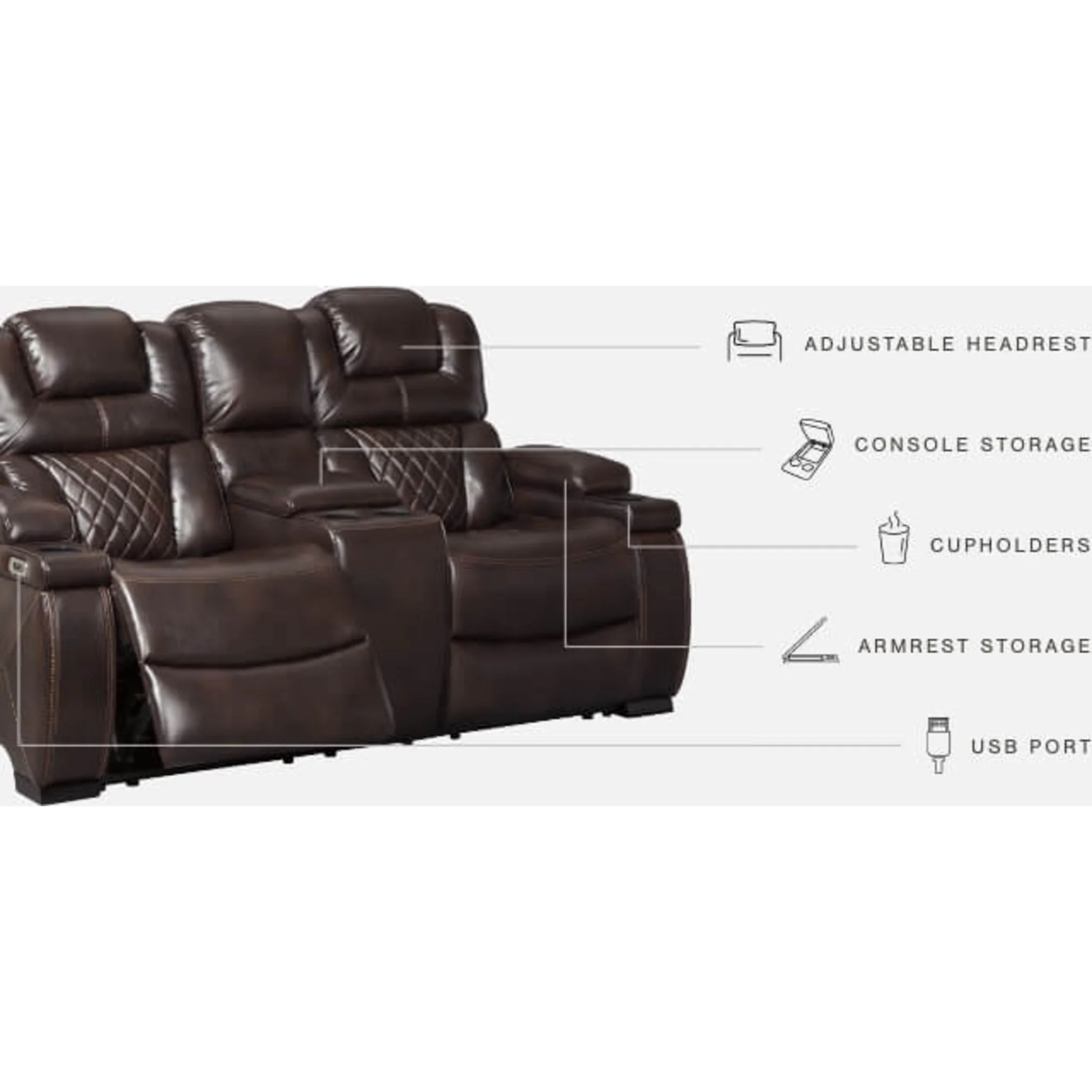 Warnerton Power Reclining Loveseat with Console and Adj Head - Image 13