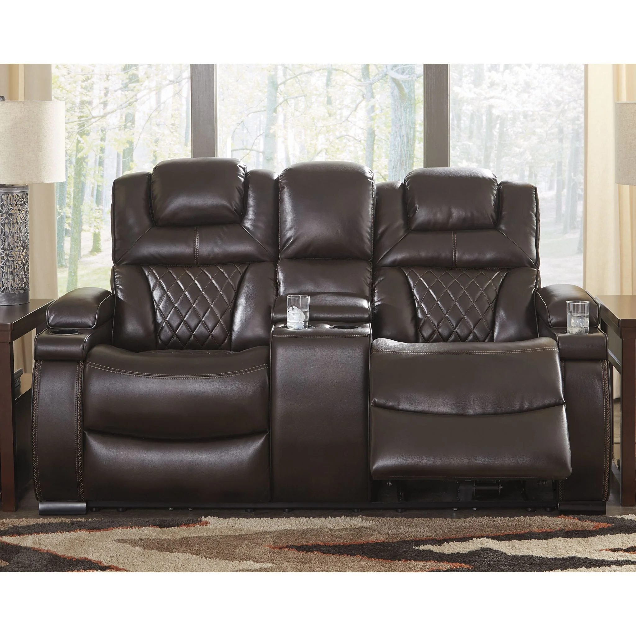 Warnerton Power Reclining Loveseat with Console and Adj Head - Image 2