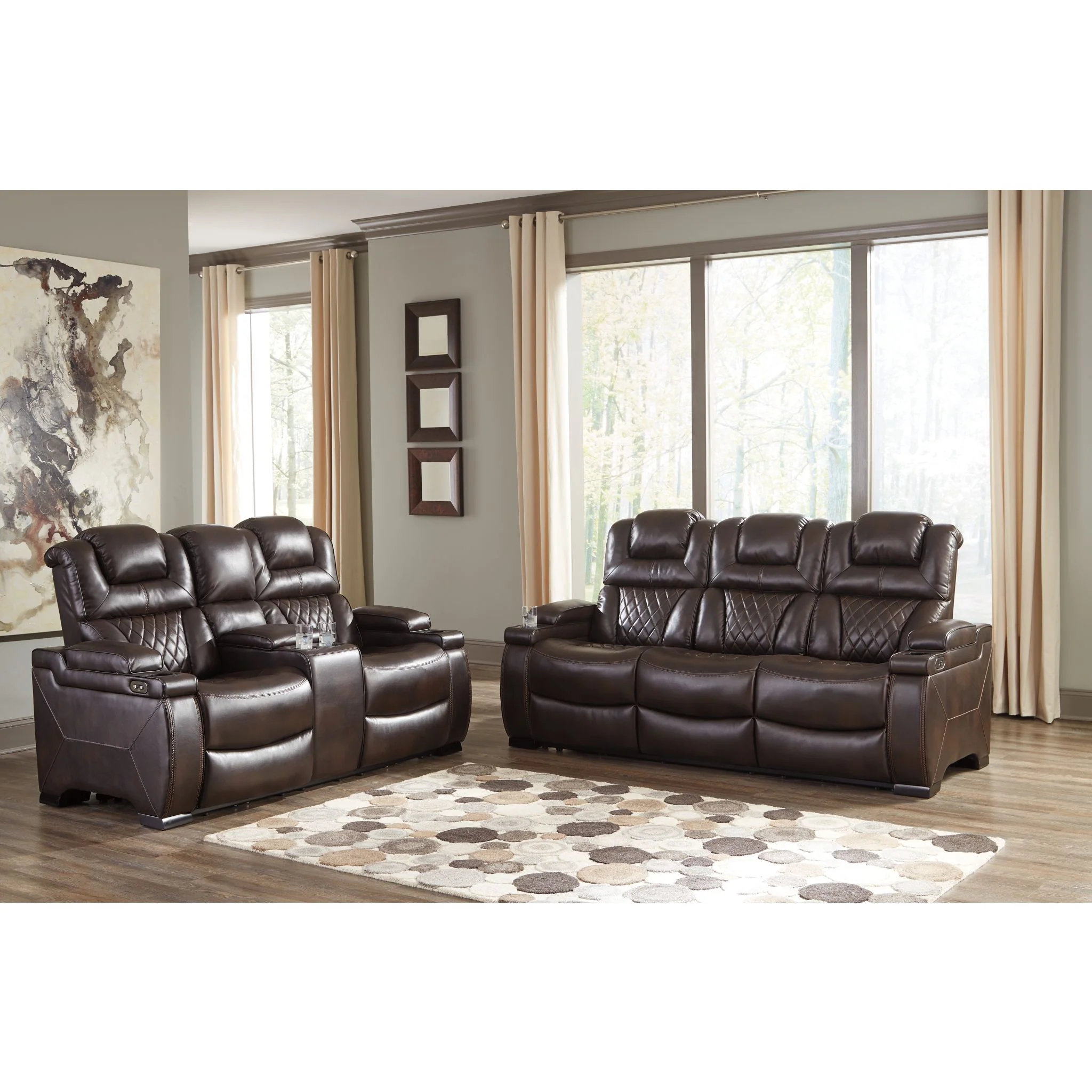Warnerton Power Reclining Loveseat with Console and Adj Head - Image 3