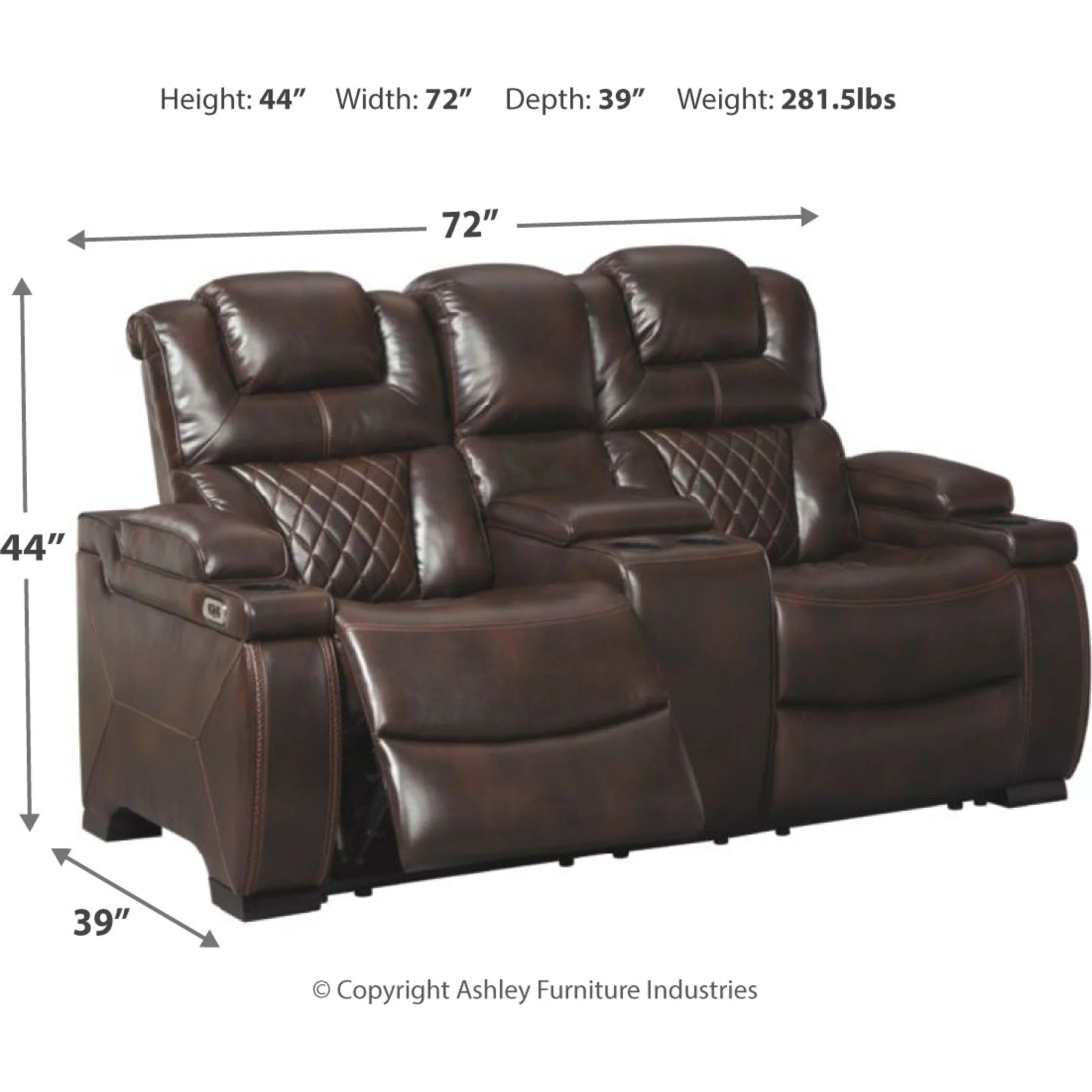 Warnerton Power Reclining Loveseat with Console and Adj Head - Image 7