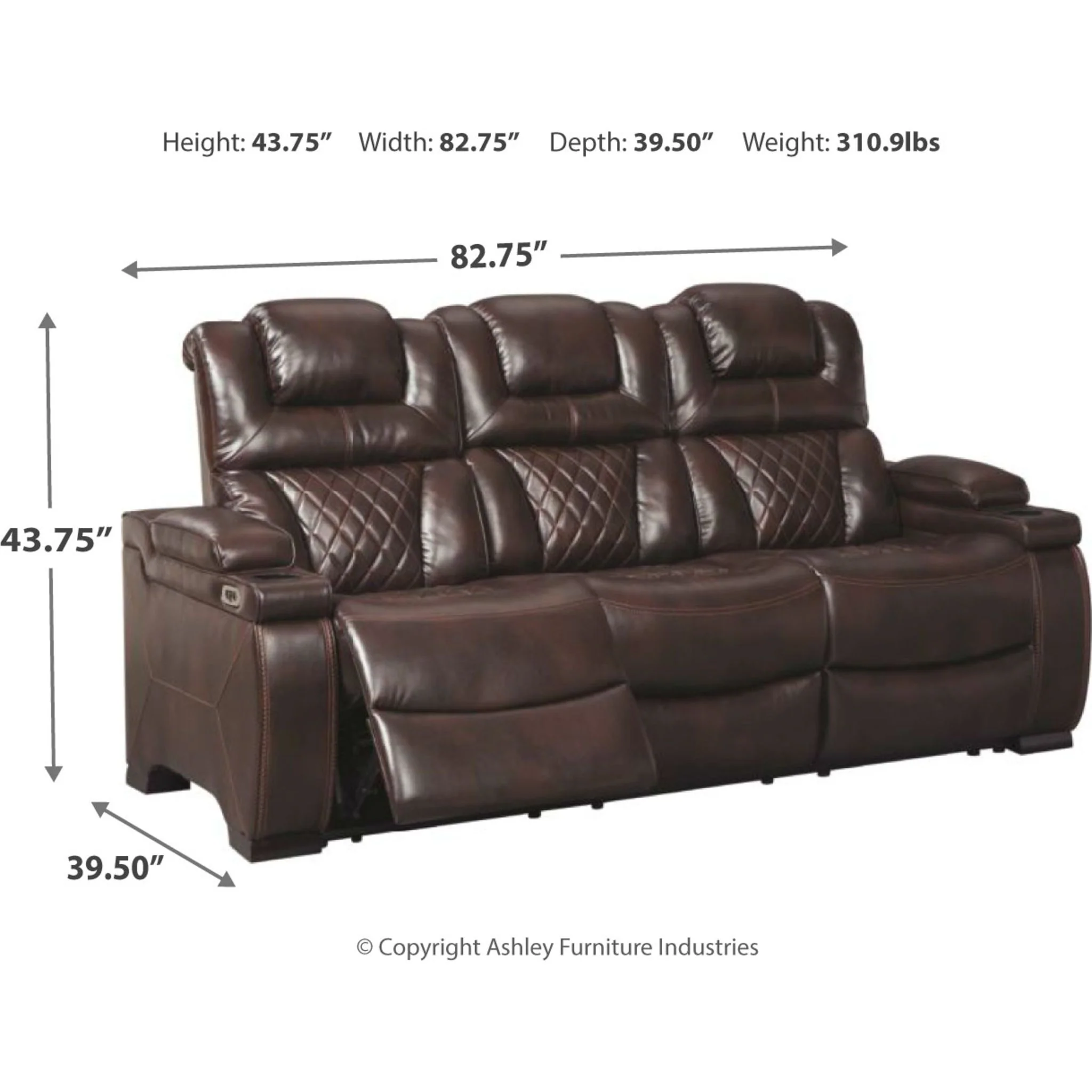 Warnerton Power Reclining Sofa with Adjustable Headrest - Image 5