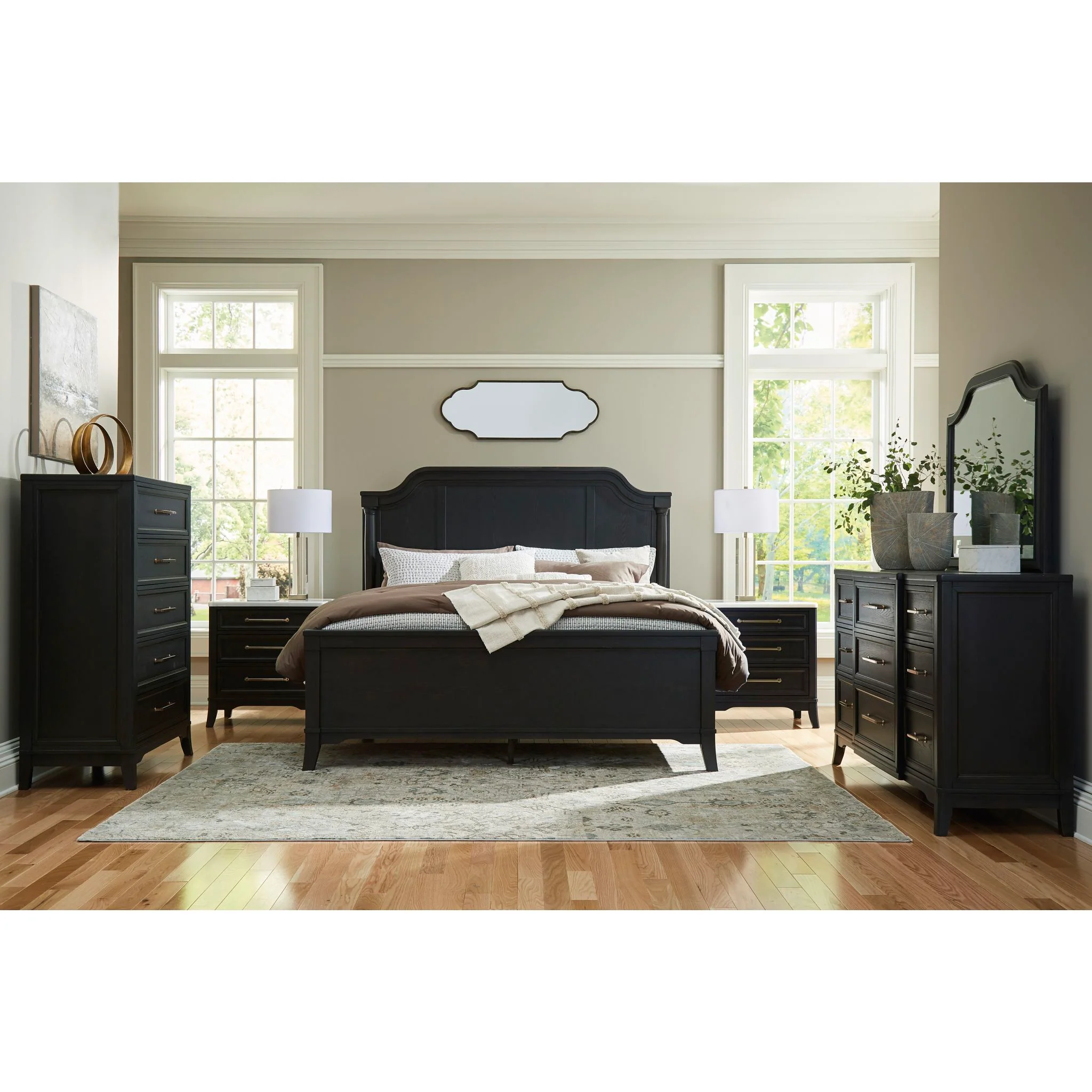 Welltern-Exclusive 5 Piece King Panel Bedroom - Image 12