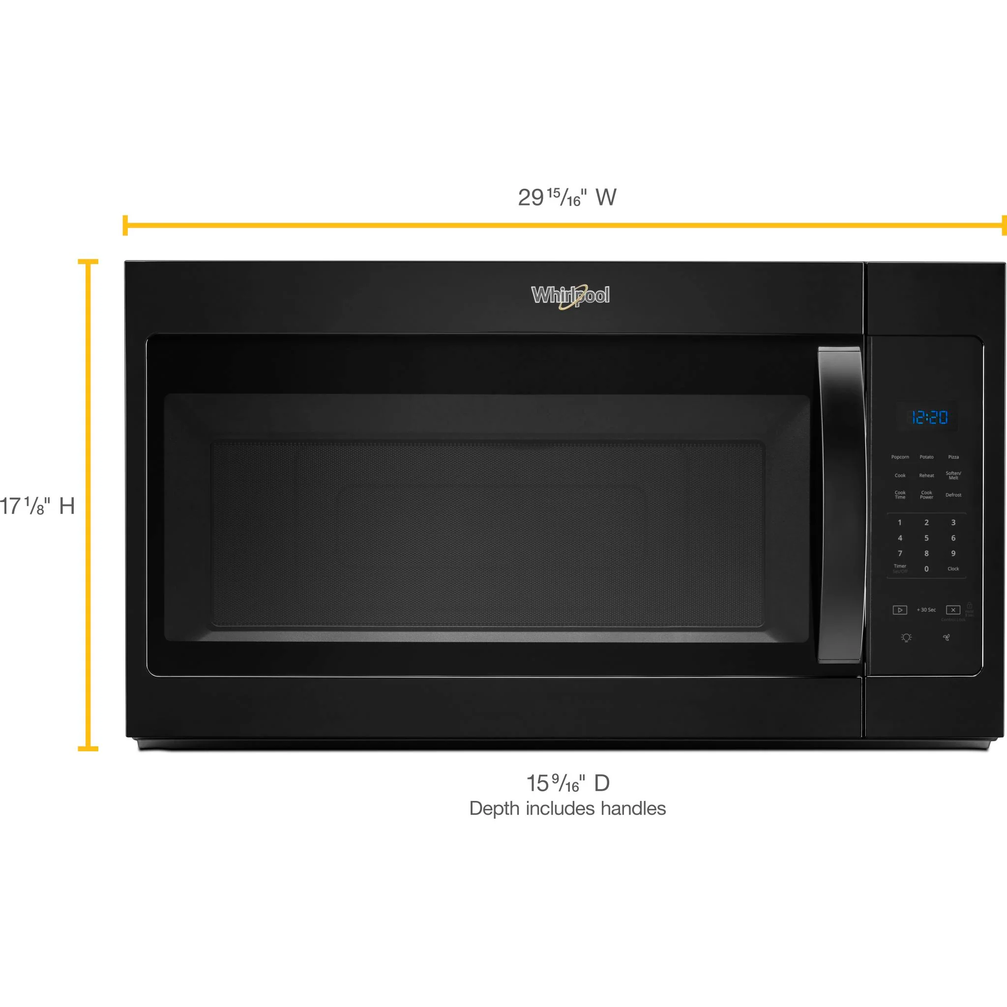 Whirlpool 1.7 cu. ft. Microwave Hood Combination with Electronic Touch Controls -Black (YWMH31017HB) - Image 4