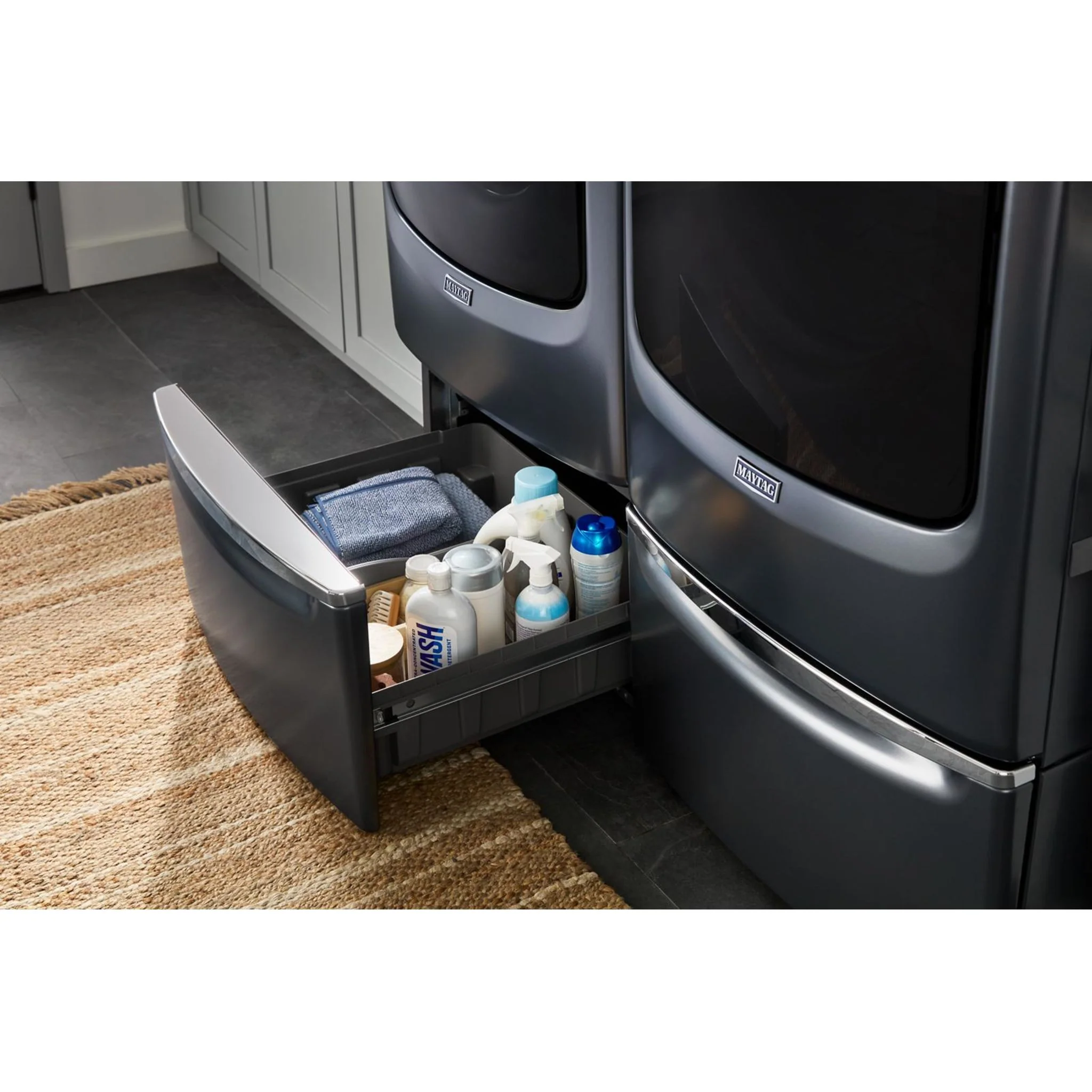 Whirlpool 15.5" (39.4 cm) Pedestal for Front Load Washer and Dryer with Storage -Midnight Steel (XHPC155RF) - Image 4