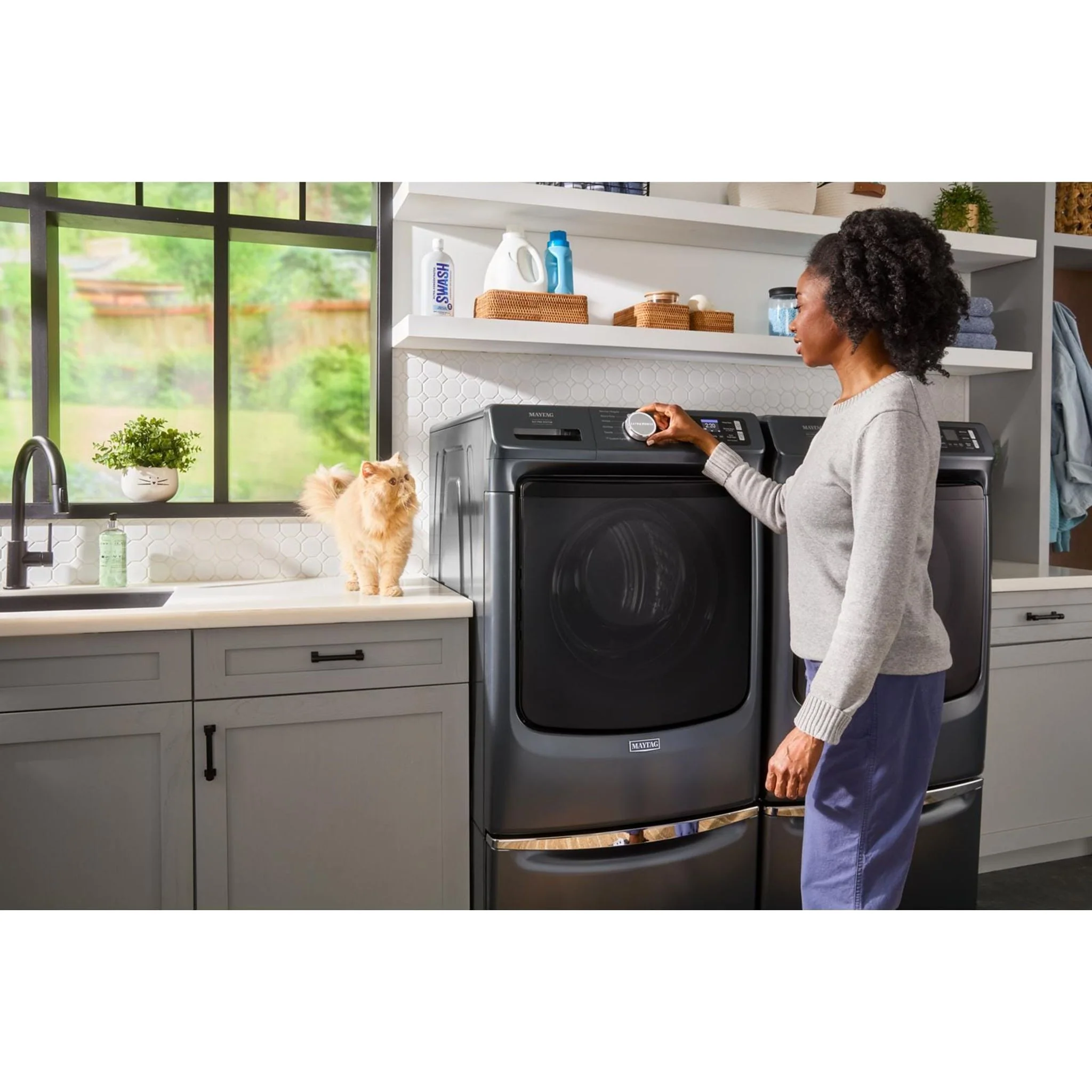 Whirlpool 15.5" (39.4 cm) Pedestal for Front Load Washer and Dryer with Storage -Midnight Steel (XHPC155RF) - Image 7