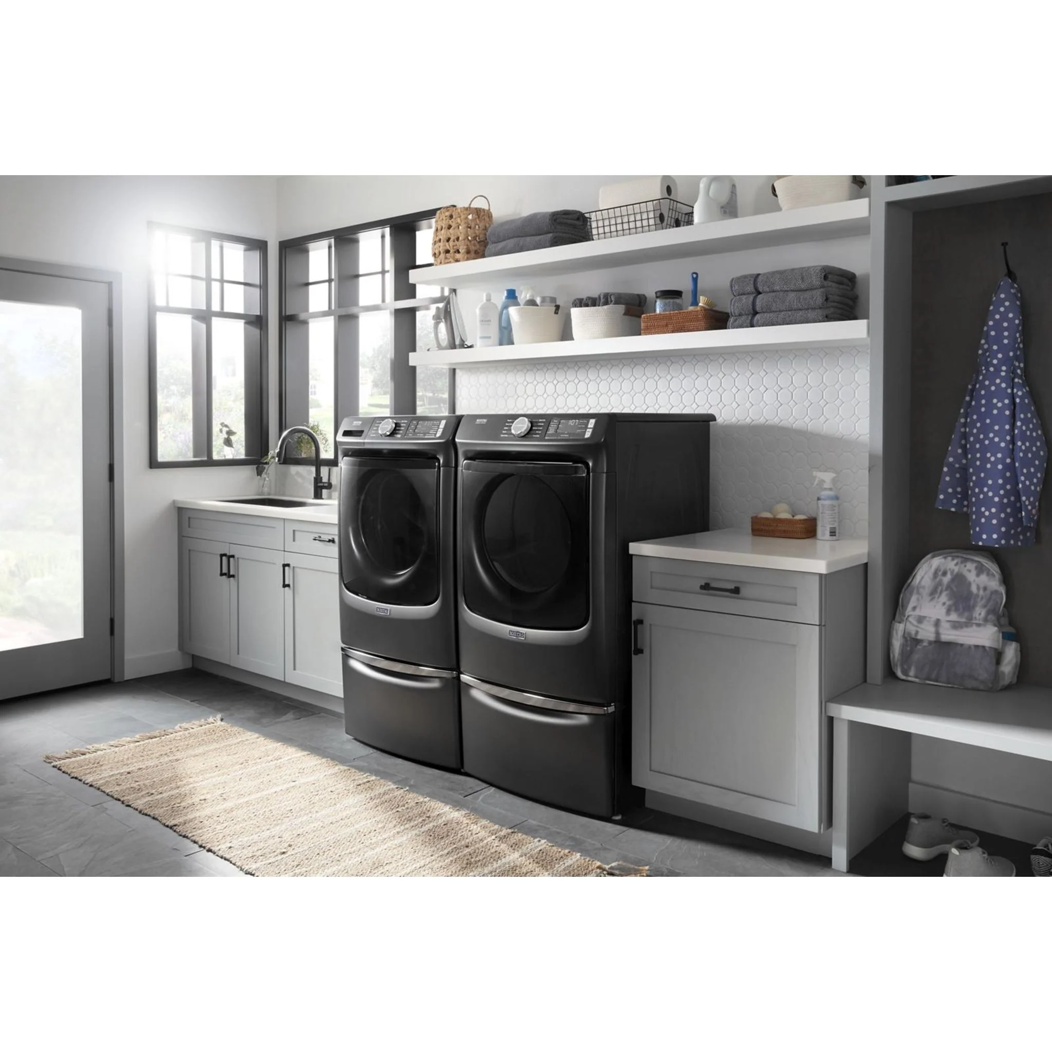 Whirlpool 15.5" Pedestal for Front Load Washer and Dryer with Storage -Volcano Black (XHPC155MBK) - Image 16