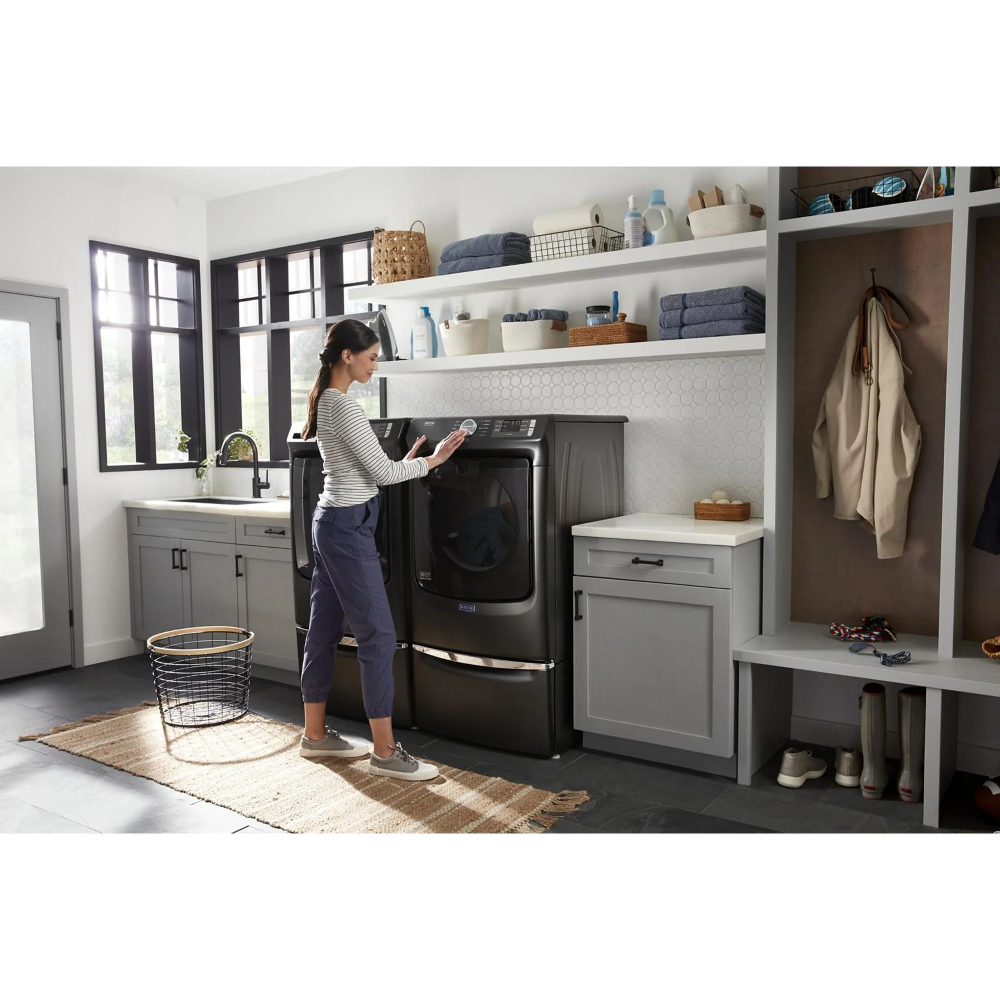 Whirlpool 15.5" Pedestal for Front Load Washer and Dryer with Storage -Volcano Black (XHPC155MBK) - Image 50