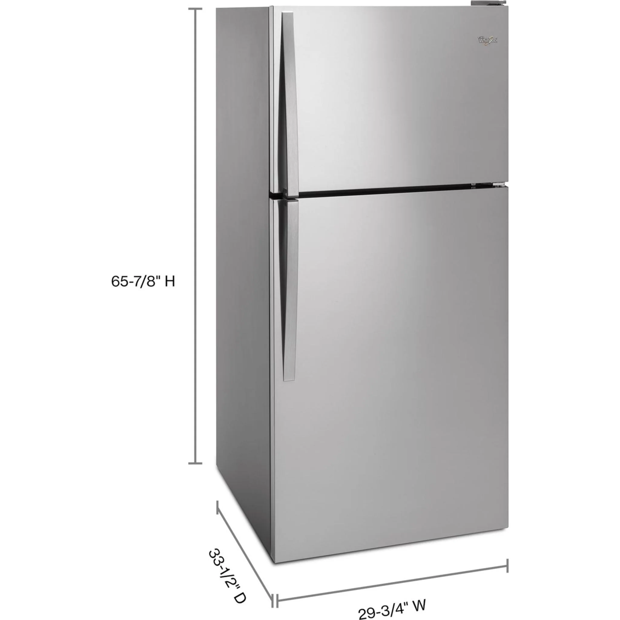 Whirlpool 30" Wide Top-Freezer Refrigerator -Monochromatic Stainless Steel (WRT148FZDM) - Image 7
