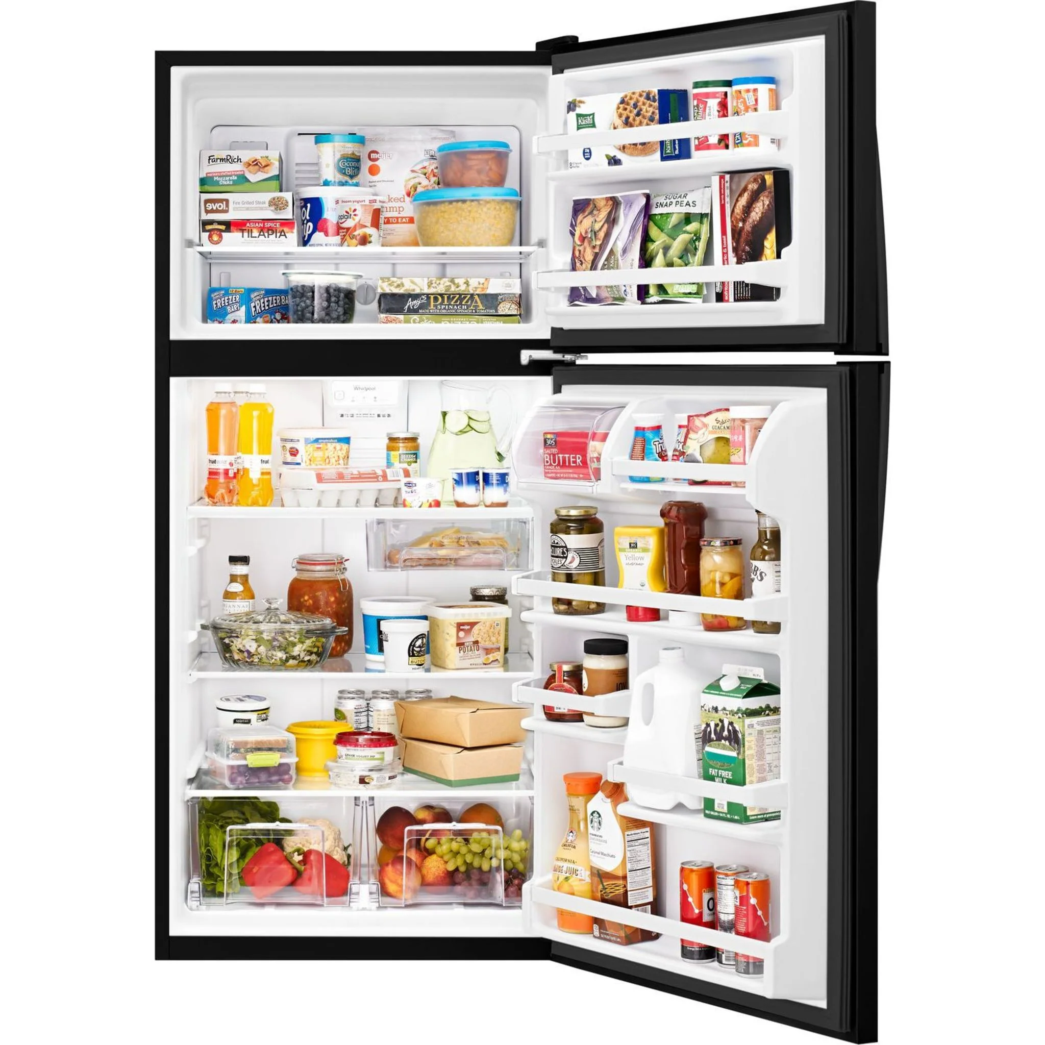 Whirlpool  30" Wide Top-Freezer Refrigerator with Flexi-Slide Bin - Black (WRT318FZDB) - Image 16