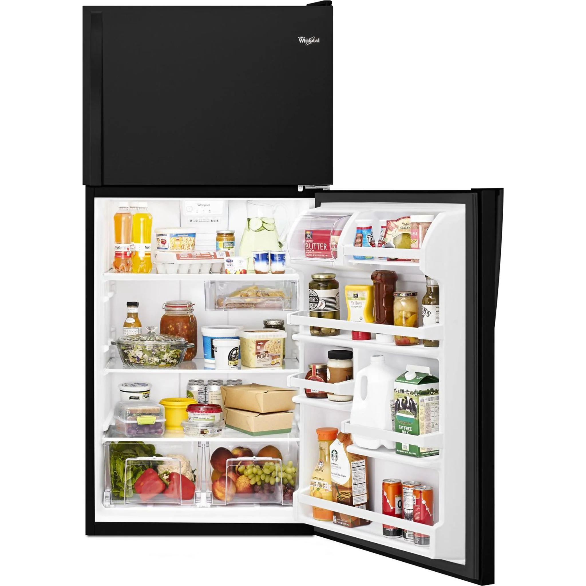 Whirlpool  30" Wide Top-Freezer Refrigerator with Flexi-Slide Bin - Black (WRT318FZDB) - Image 27