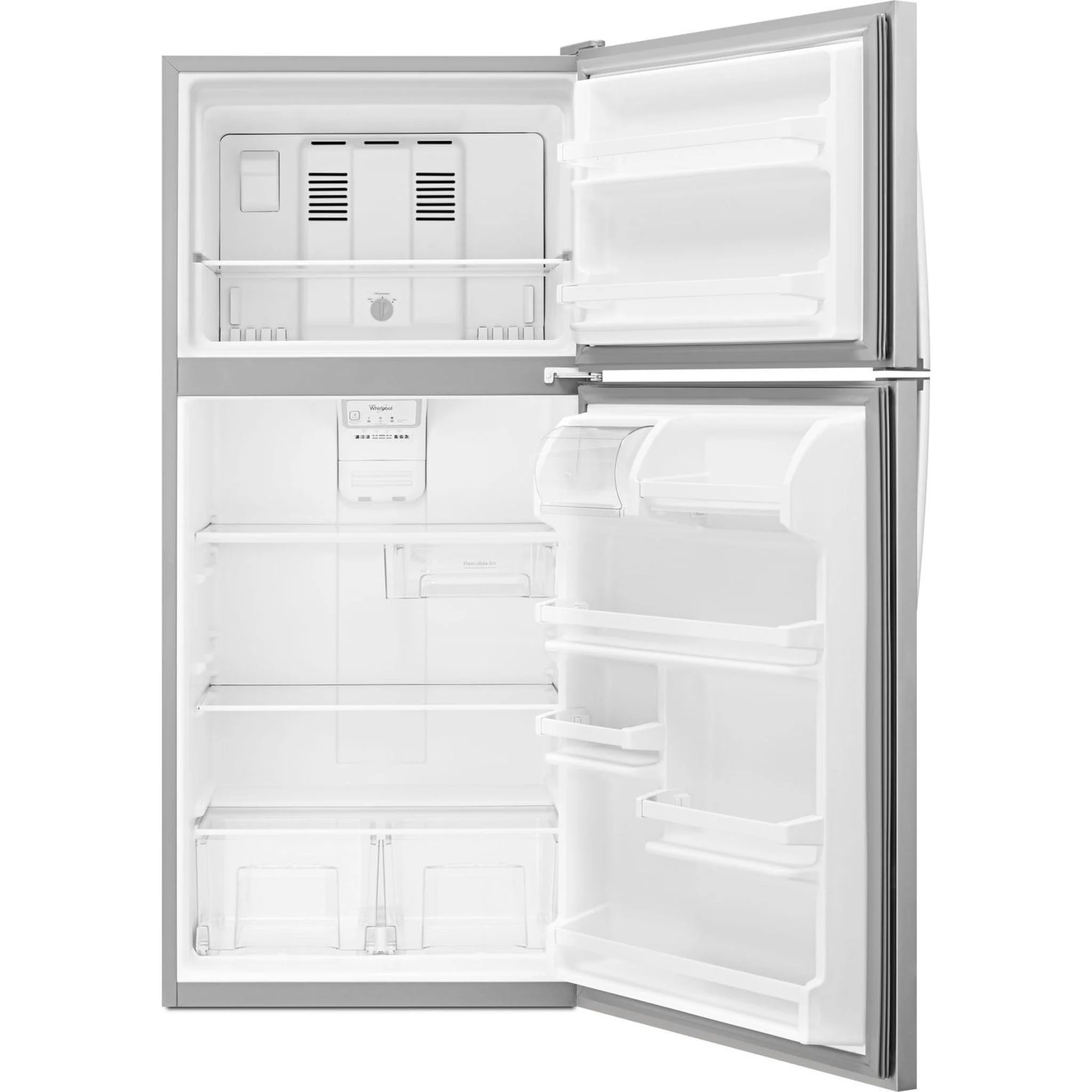Whirlpool 30" Wide Top-Freezer Refrigerator with Flexi-SlideBin -Monochromatic Stainless Steel (WRT318FZDM) - Image 10