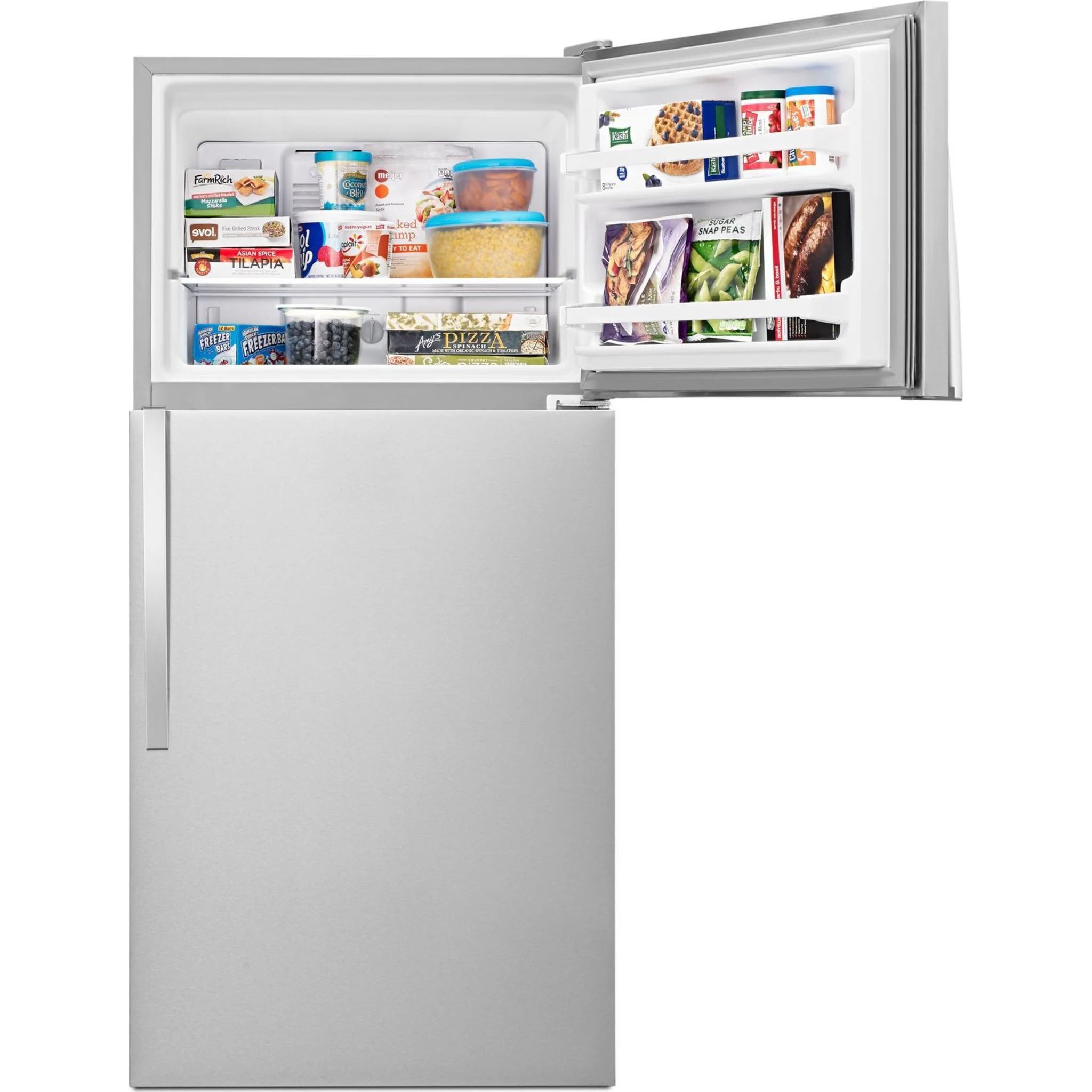 Whirlpool 30" Wide Top-Freezer Refrigerator with Flexi-SlideBin -Monochromatic Stainless Steel (WRT318FZDM) - Image 13