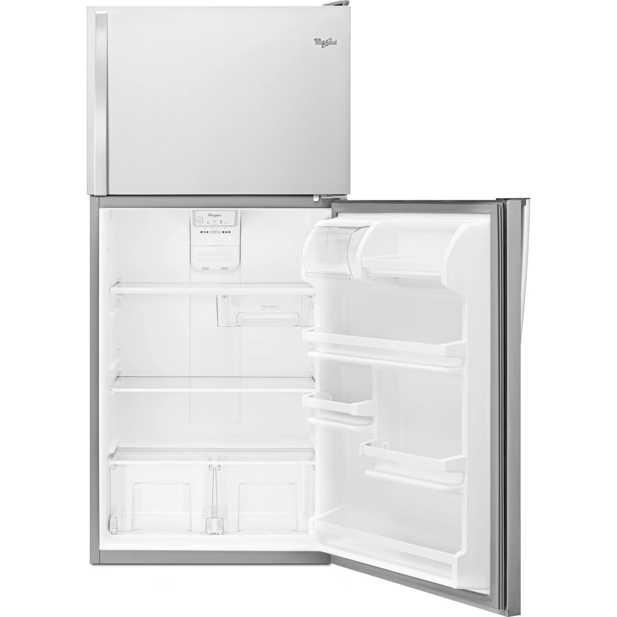 Whirlpool 30" Wide Top-Freezer Refrigerator with Flexi-SlideBin -Monochromatic Stainless Steel (WRT318FZDM) - Image 3