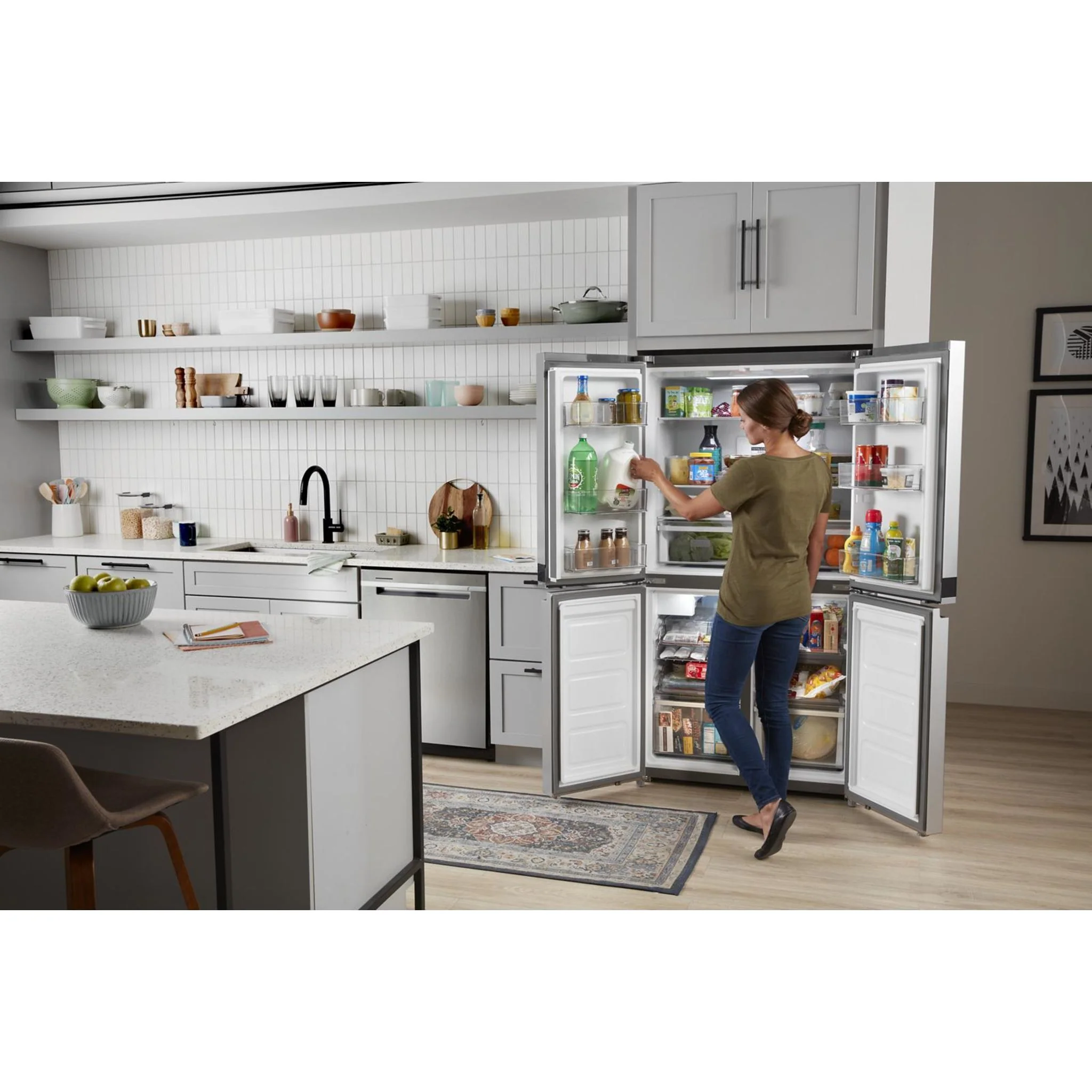 Whirlpool 36-inch Wide Counter Depth 4 Door Refrigerator - 19.4 cu. ft. -Fingerprint-Resistant Stainless Finish (WRQA59CNKZ) - Image 12