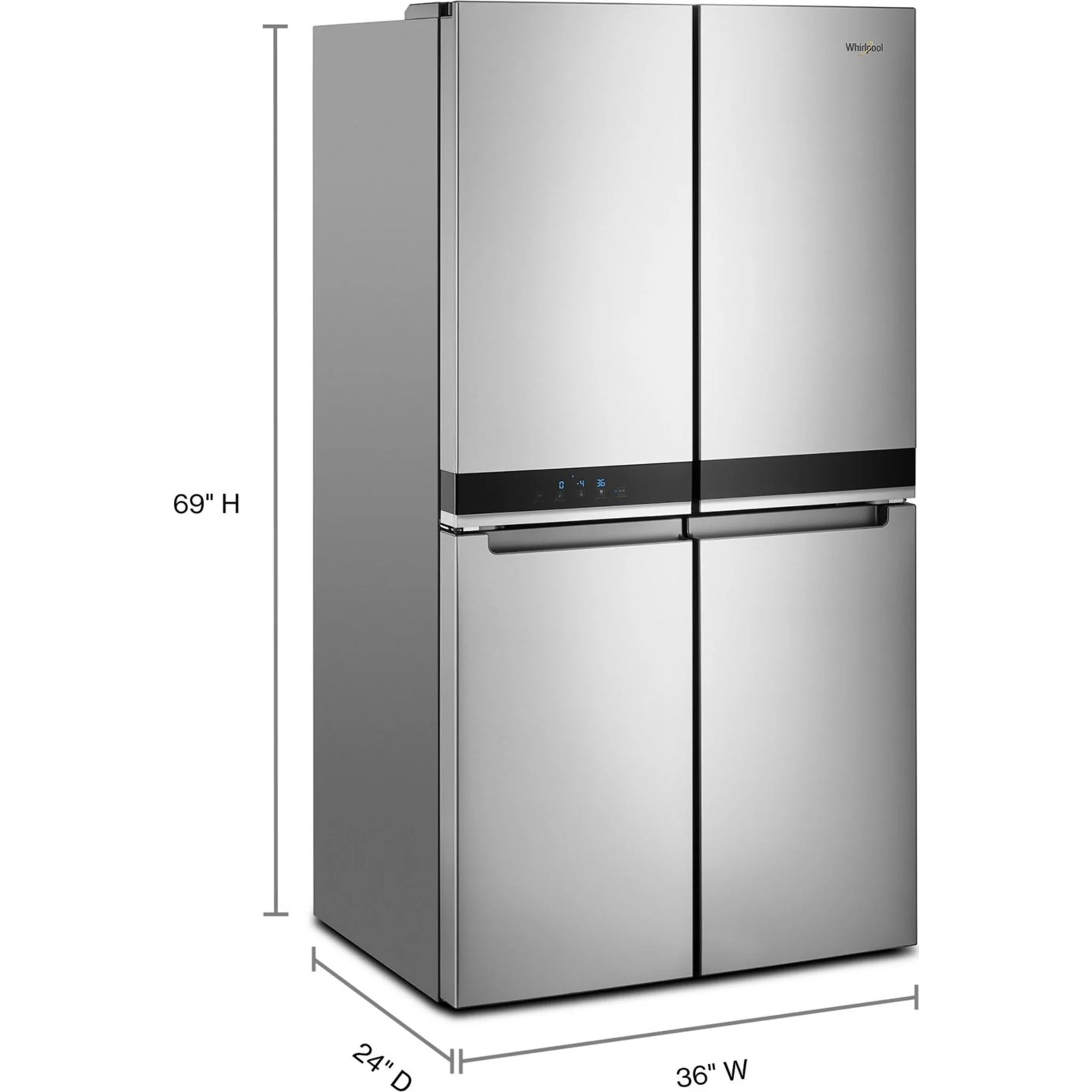 Whirlpool 36-inch Wide Counter Depth 4 Door Refrigerator - 19.4 cu. ft. -Fingerprint-Resistant Stainless Finish (WRQA59CNKZ) - Image 24
