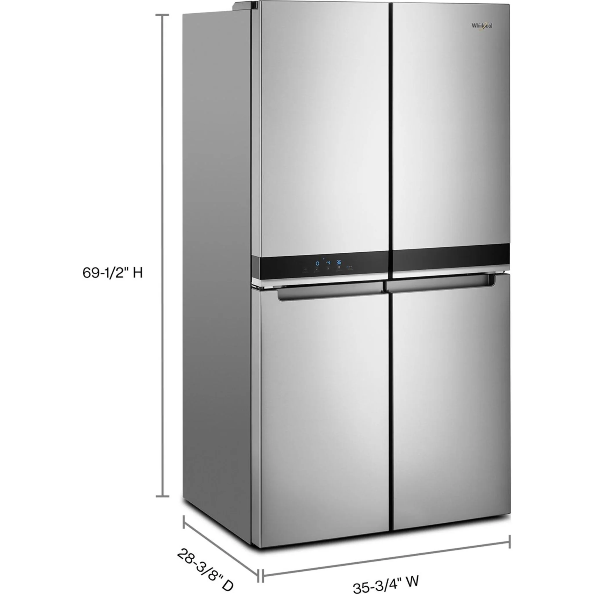 Whirlpool 36-inch Wide Counter Depth 4 Door Refrigerator - 19.4 cu. ft. -Fingerprint-Resistant Stainless Finish (WRQA59CNKZ) - Image 36