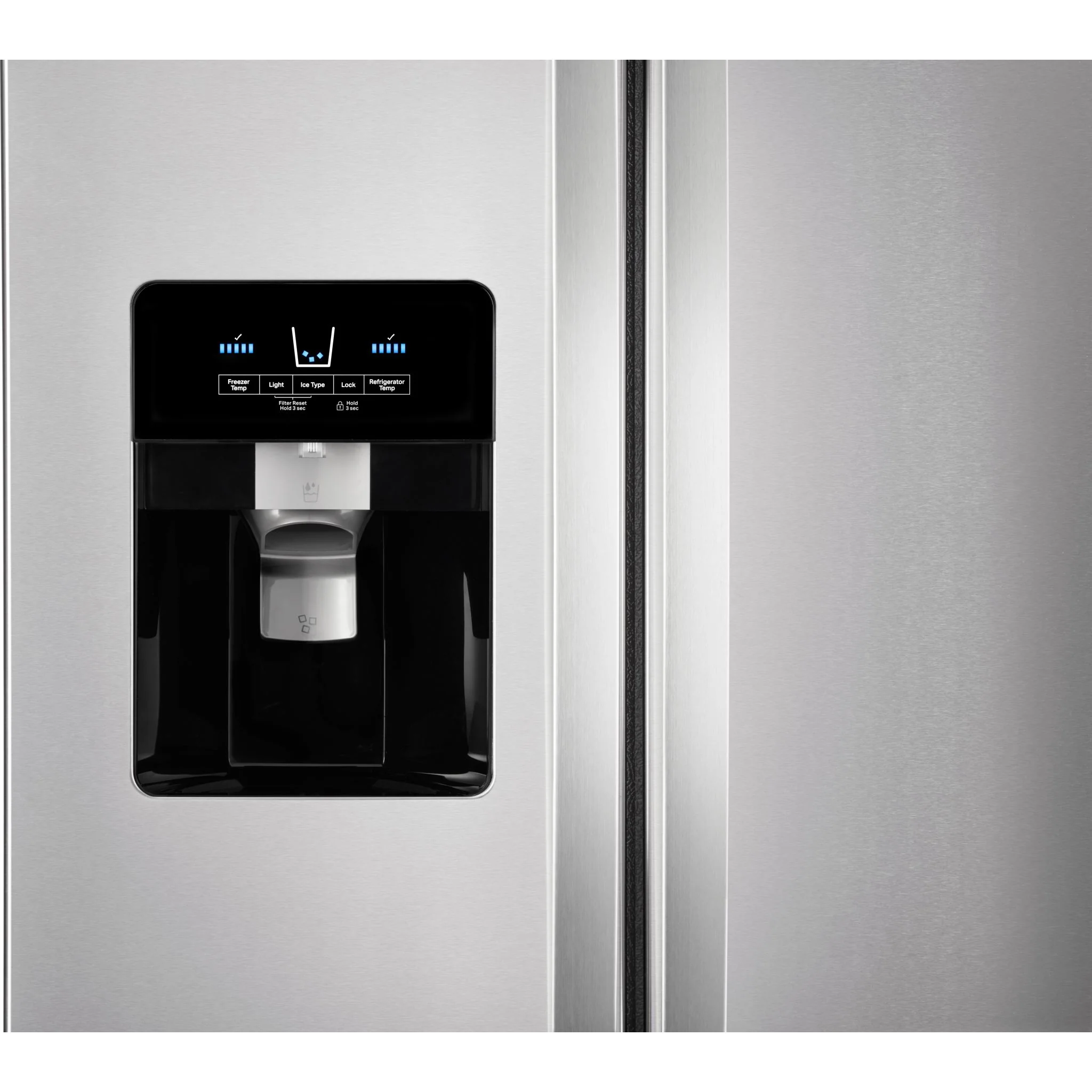 Whirlpool 33-inch Wide Side-by-Side Refrigerator - 21 cu. ft. -Monochromatic Stainless Steel (WRS331SDHM) - Image 3