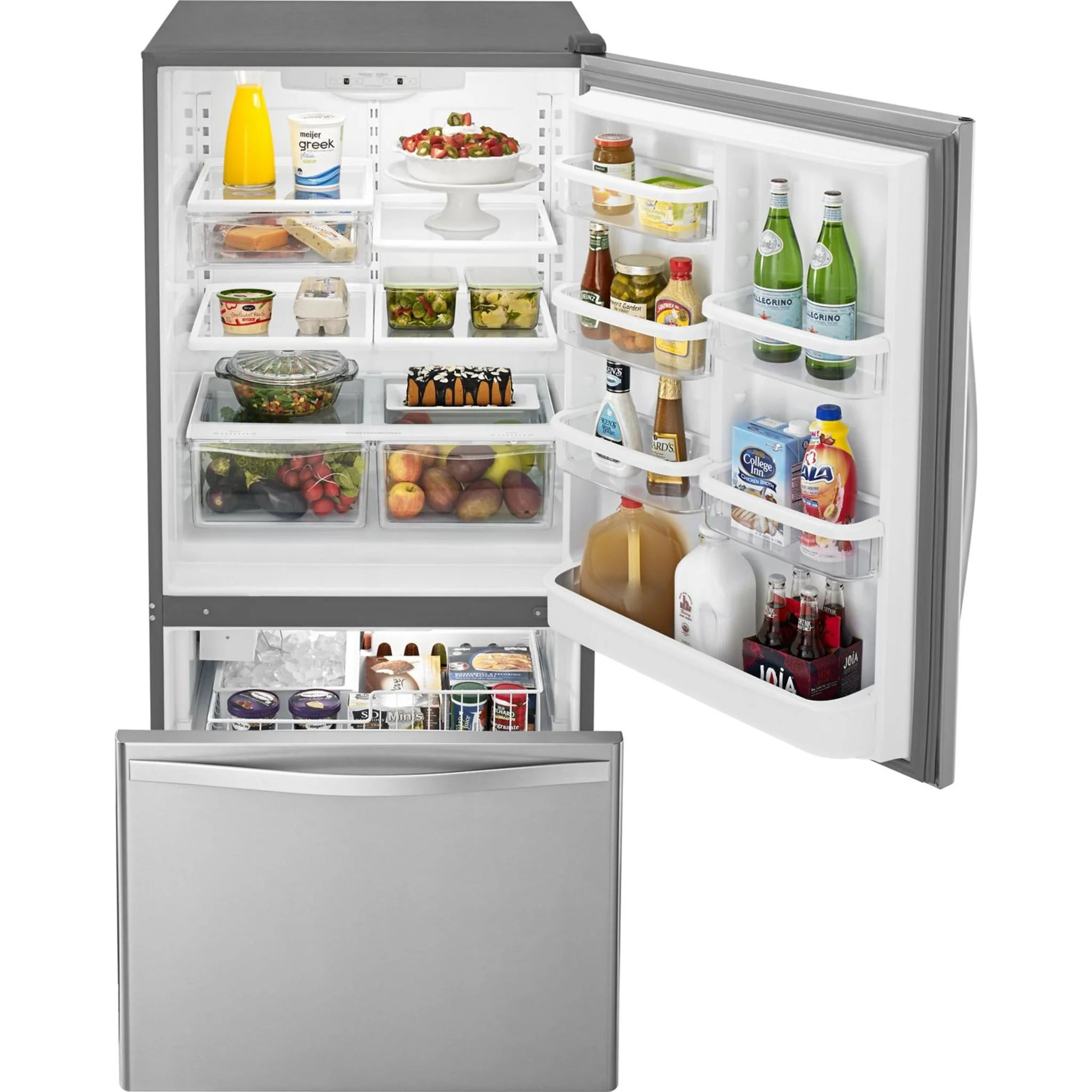 Whirlpool 22 cu. ft. Bottom-Freezer Refrigerator with Freezer Drawer -Stainless Steel (WRB322DMBM) - Image 23