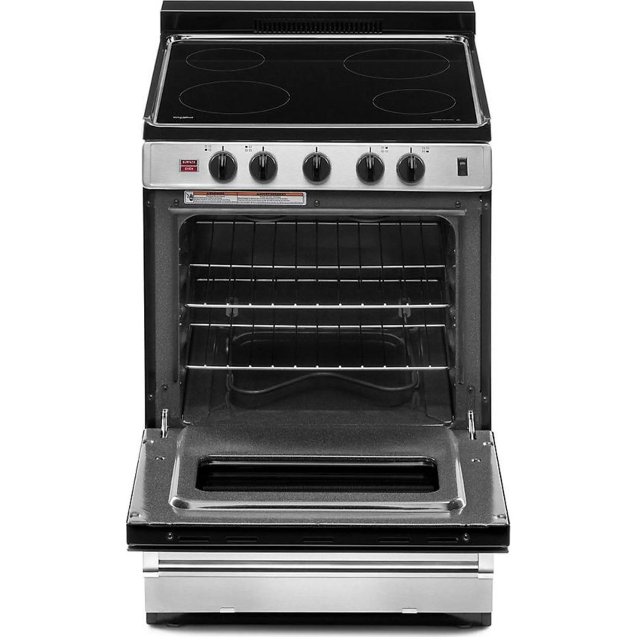 Whirlpool 24-inch Freestanding Electric Range with Upswept SpillGuardCooktop -Stainless Steel (YWFE50M4HS) - Image 2