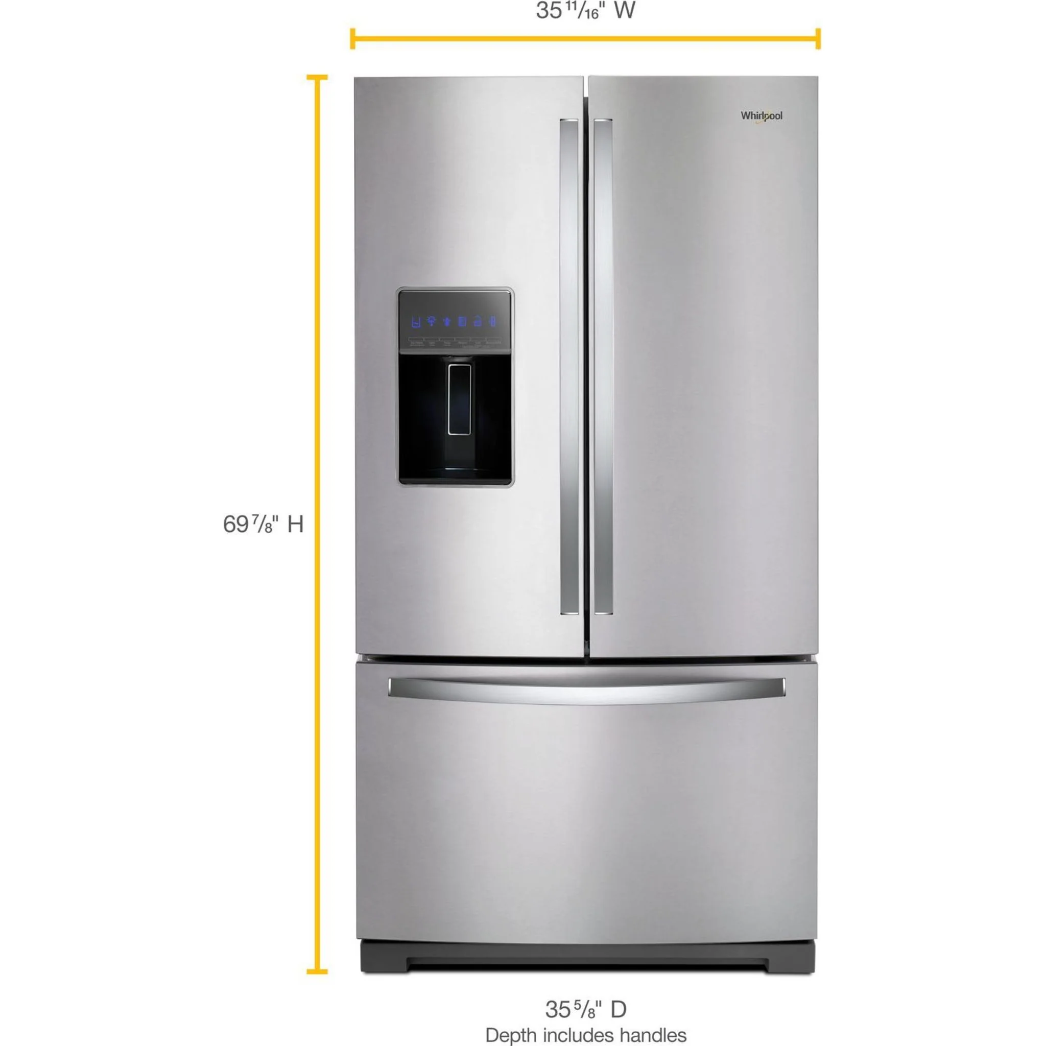 Whirlpool 36" Wide French Door Refrigerator - 27 cu. ft. - Fingerprint Resistant Stainless Steel (WRF767SDHZ) - Image 20