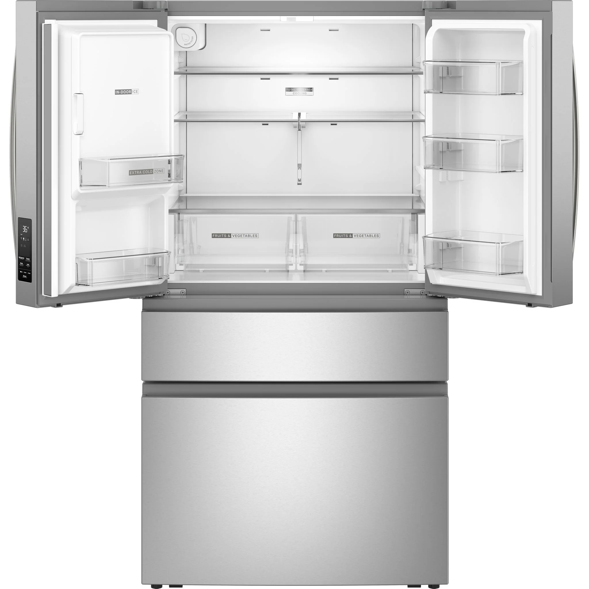 Whirlpool 29 Cu. Ft. Family-Sized Capacity French door refrigerator with Flexible Temperature Drawer - Fingerprint-Resistant Stainless Finish (WRMF3636SZ) - Image 5