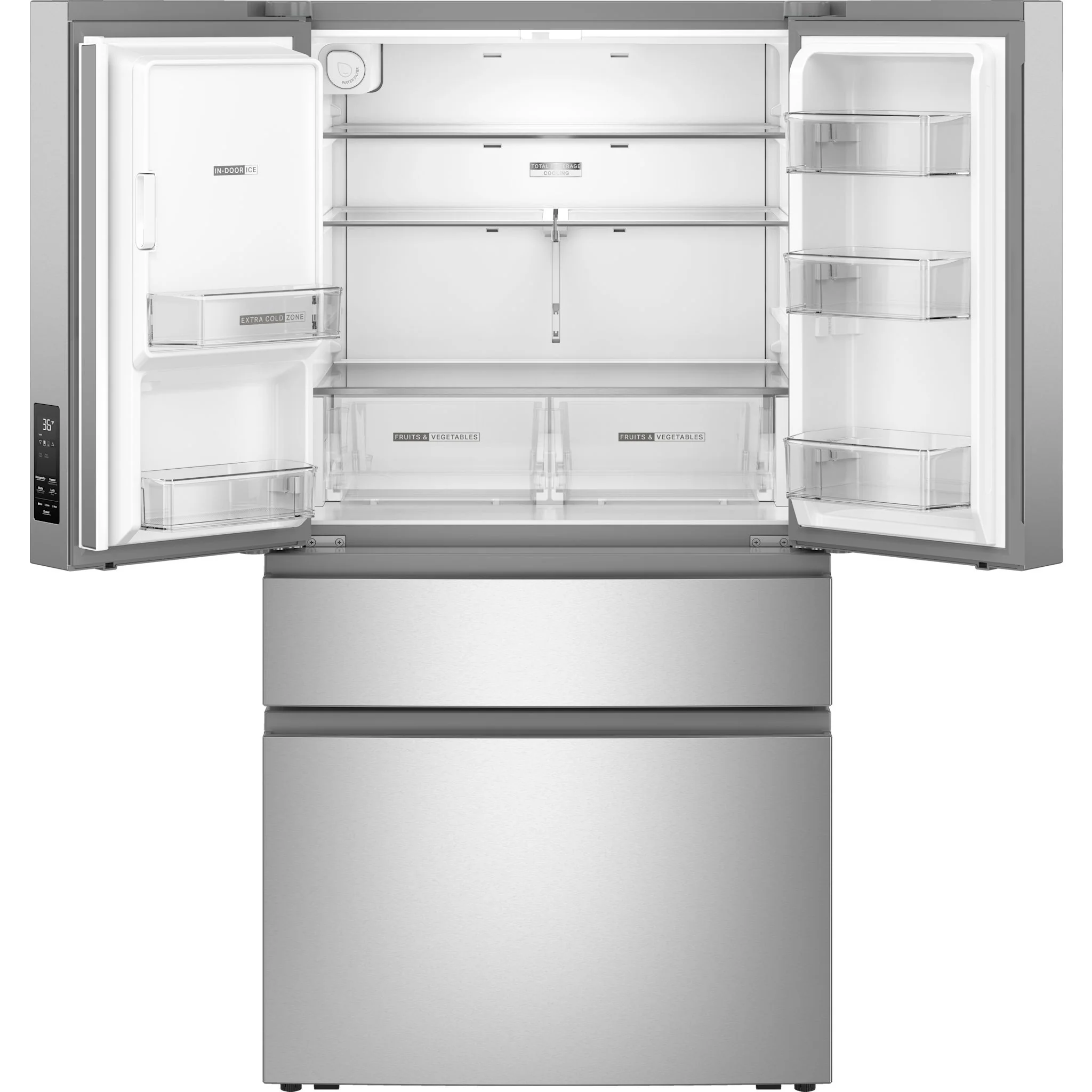 Whirlpool 29 Cu. Ft. Family-Sized Capacity French door refrigerator with Flexible Temperature Drawer - Fingerprint-Resistant Stainless Finish (WRMF3536SZ) - Image 5